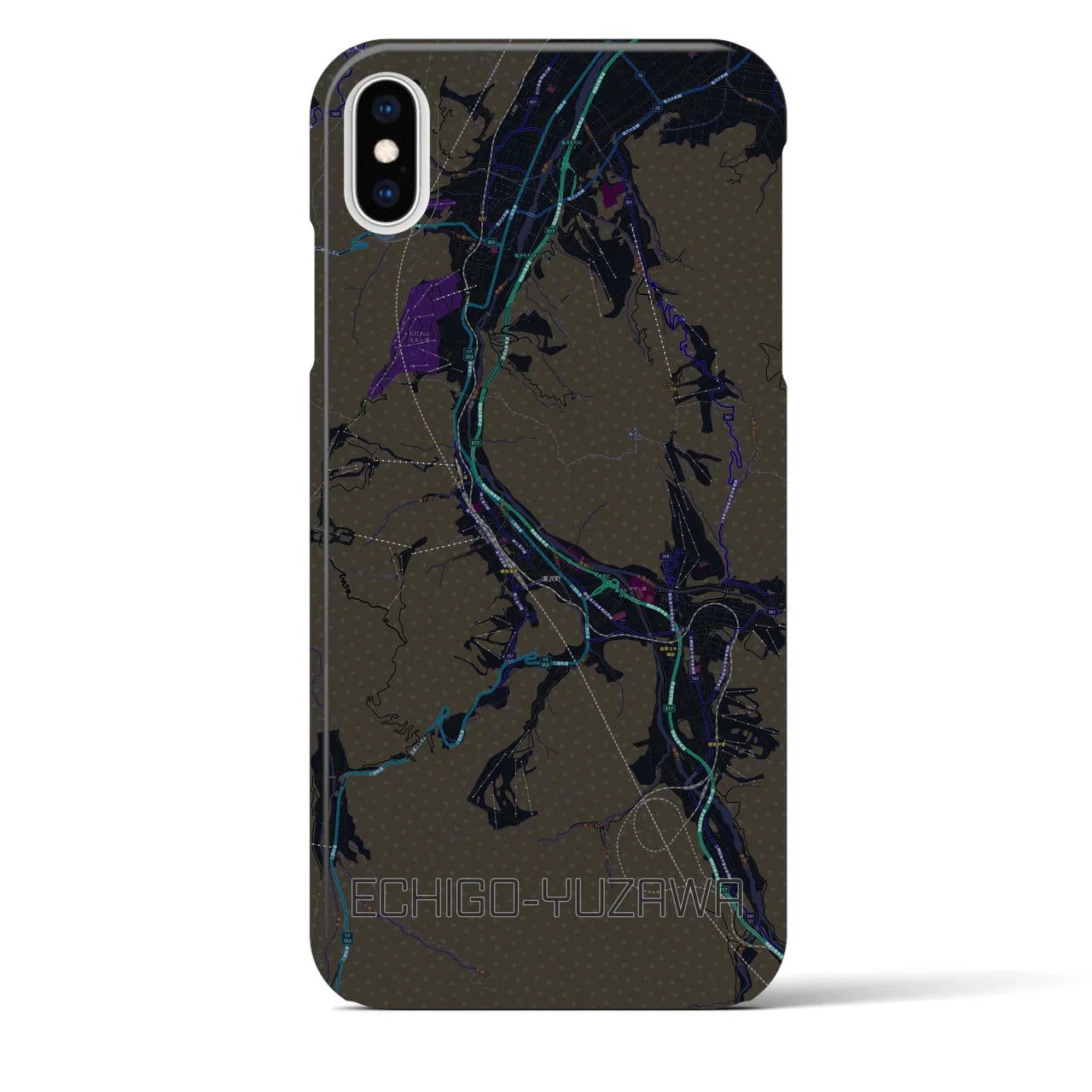 【越後湯沢(新潟県)】地図柄iPhoneケース(バックカバータイプ)