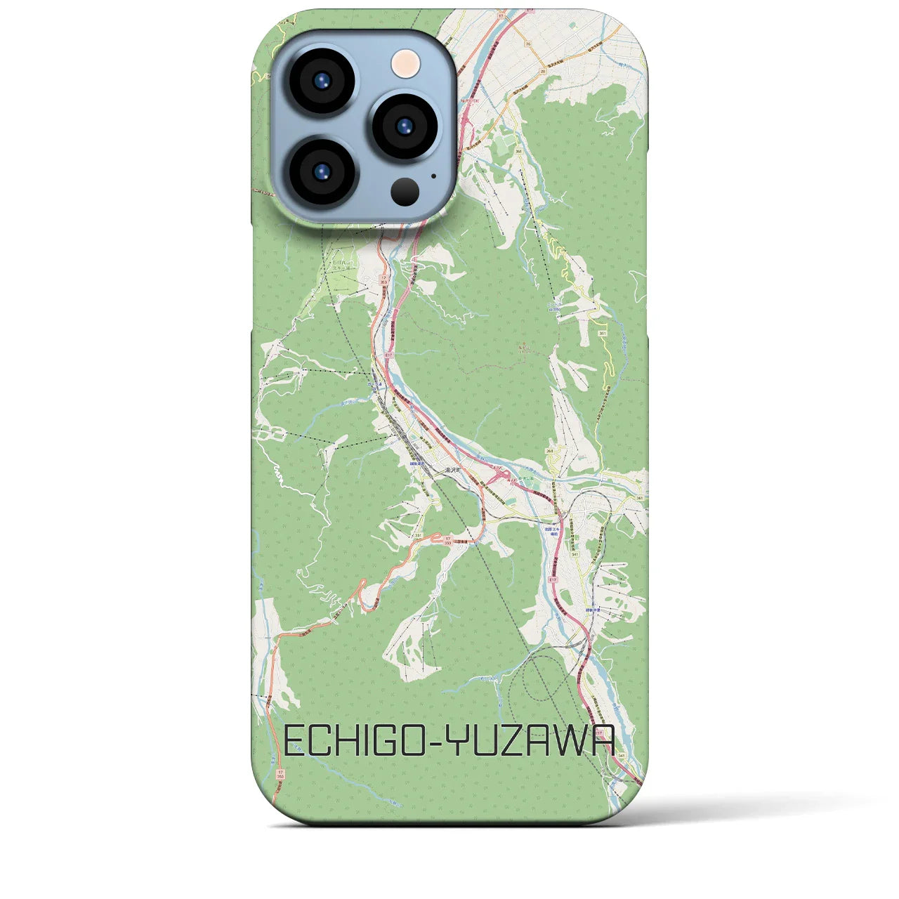 【越後湯沢(新潟県)】地図柄iPhoneケース(バックカバータイプ)