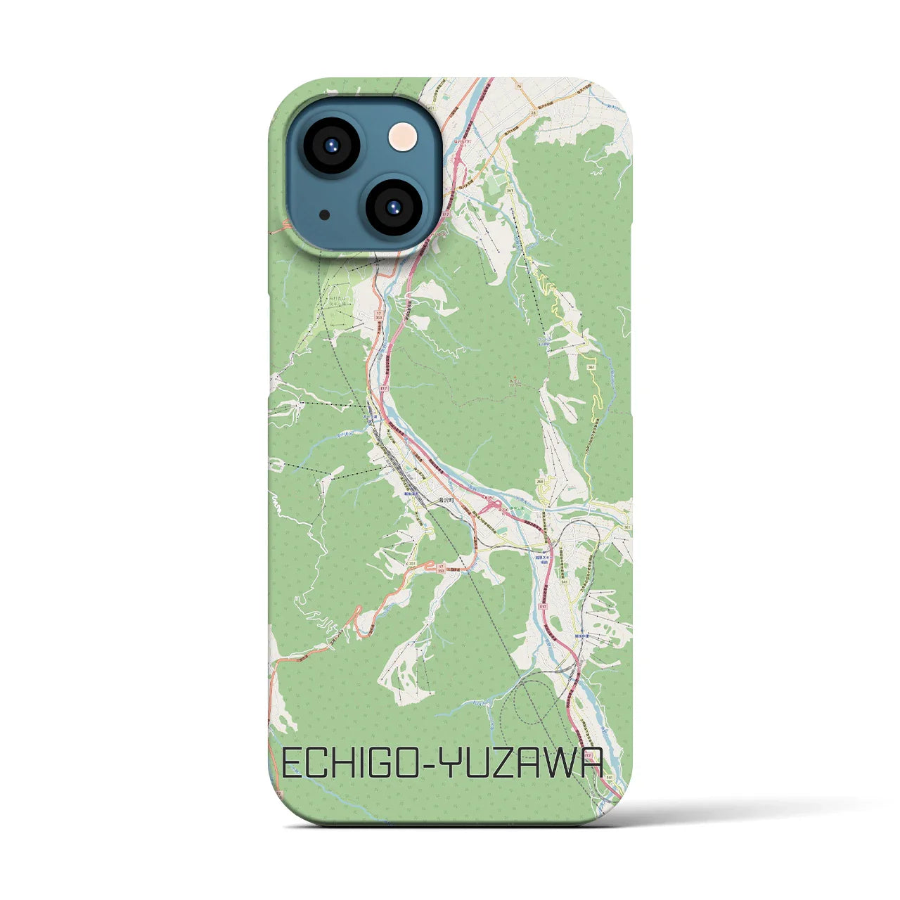 【越後湯沢(新潟県)】地図柄iPhoneケース(バックカバータイプ)