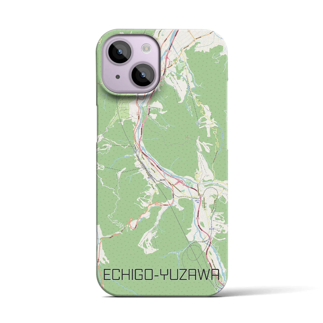 【越後湯沢(新潟県)】地図柄iPhoneケース(バックカバータイプ)