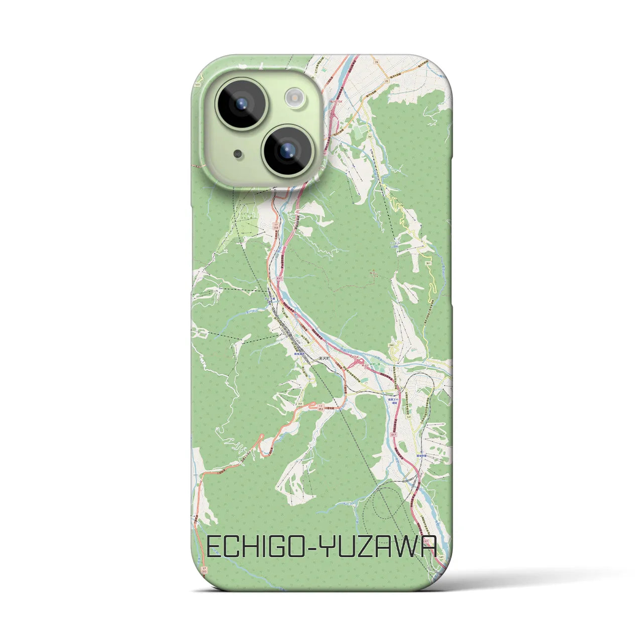 【越後湯沢(新潟県)】地図柄iPhoneケース(バックカバータイプ)