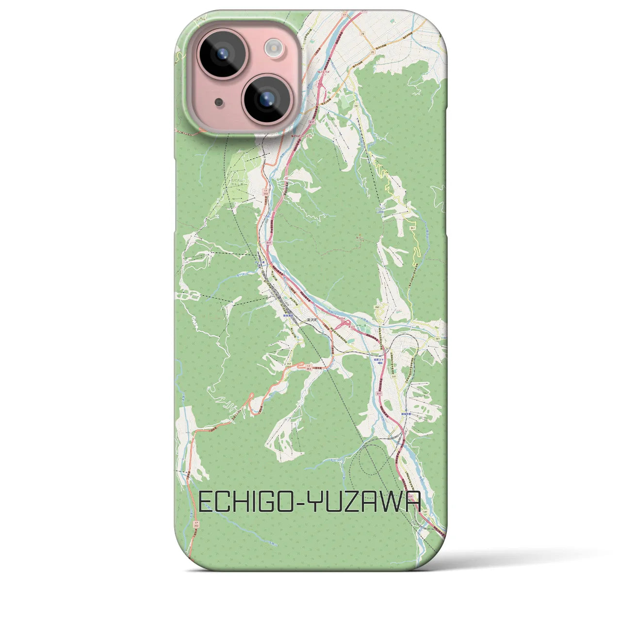 【越後湯沢(新潟県)】地図柄iPhoneケース(バックカバータイプ)