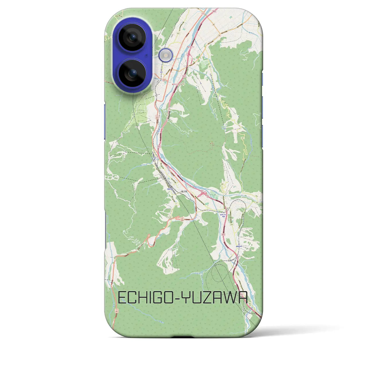 【越後湯沢(新潟県)】地図柄iPhoneケース(バックカバータイプ)ブラック・iPhone 16 Pro Max 用
