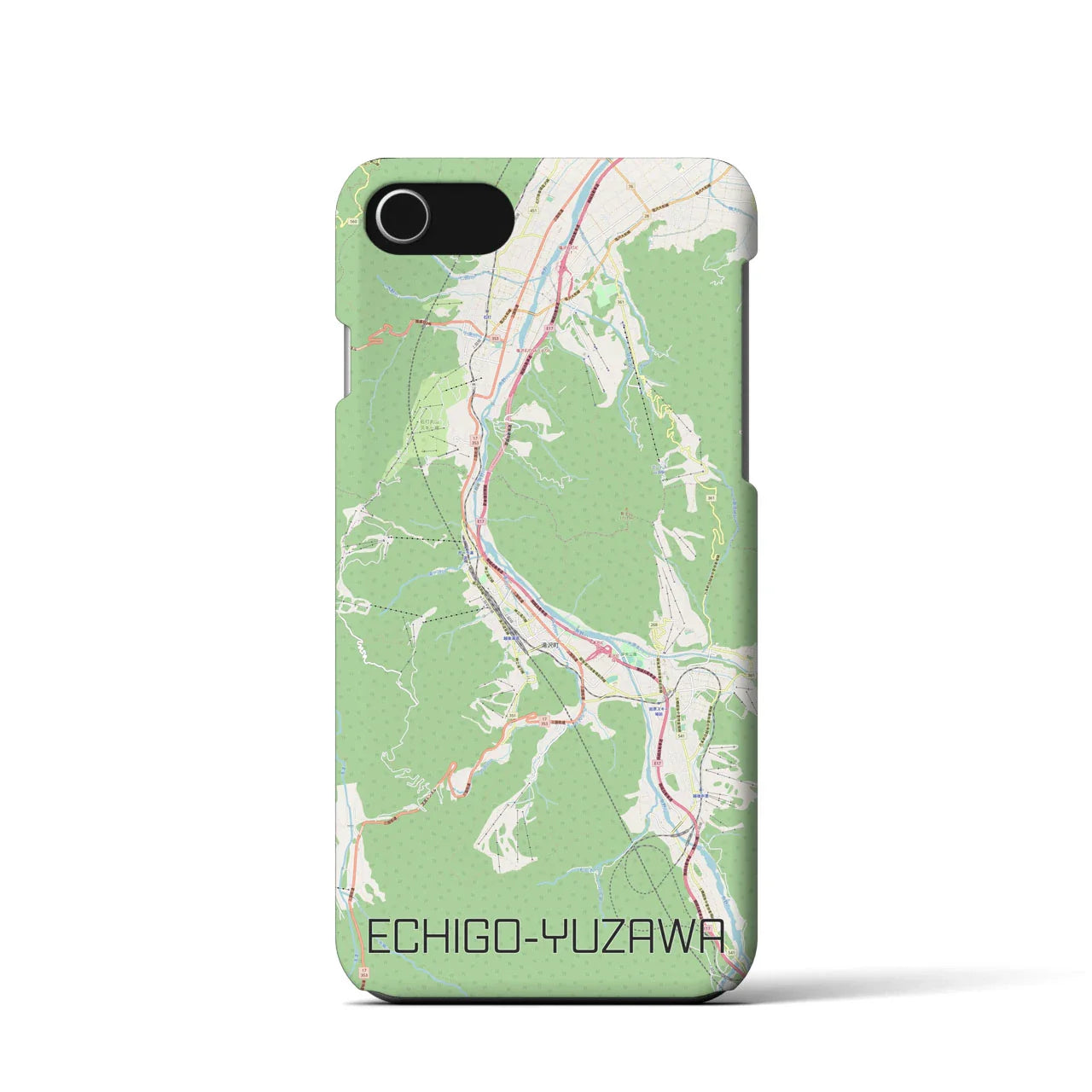 【越後湯沢(新潟県)】地図柄iPhoneケース(バックカバータイプ)
