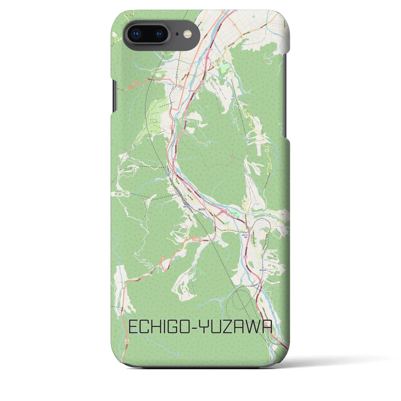 【越後湯沢(新潟県)】地図柄iPhoneケース(バックカバータイプ)