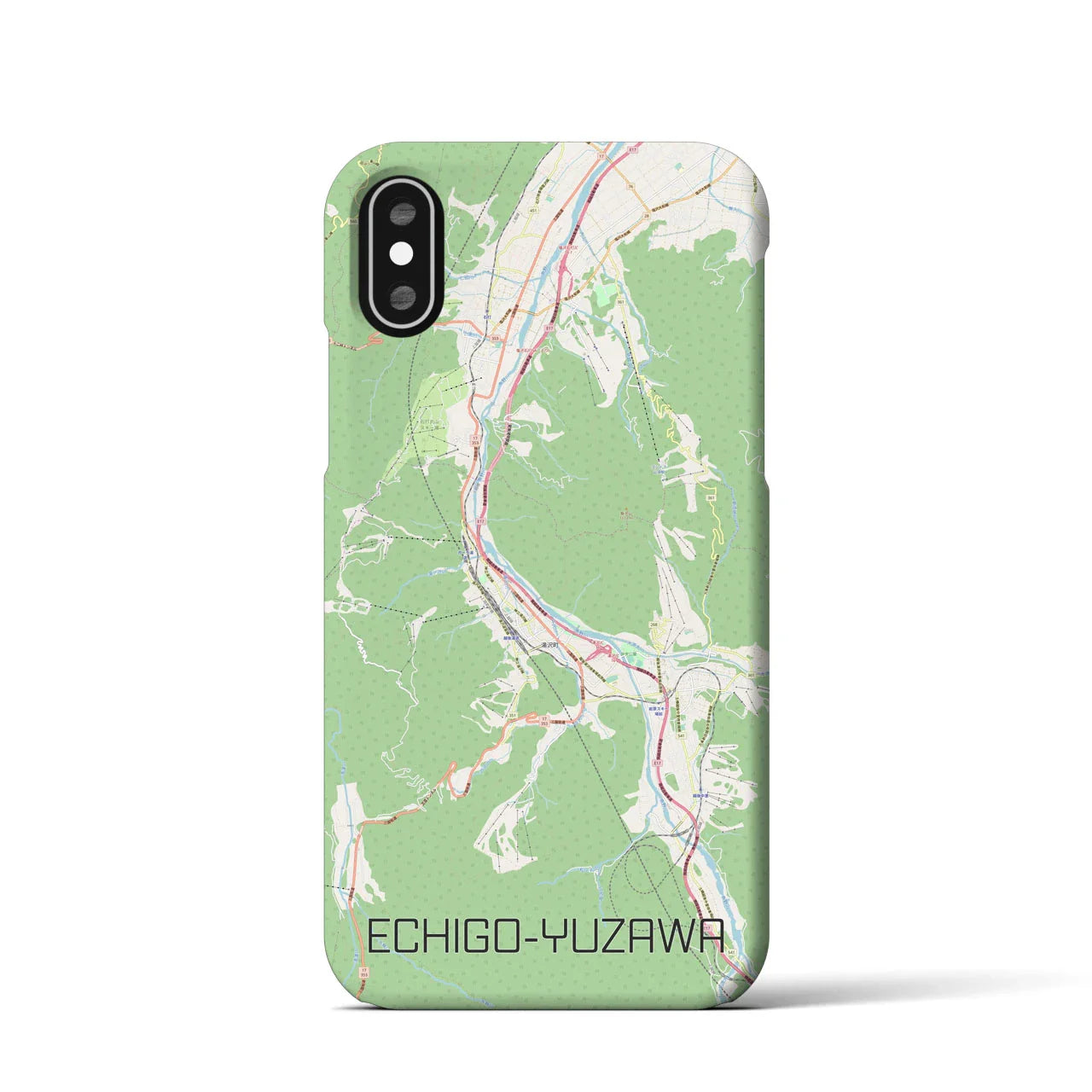 【越後湯沢(新潟県)】地図柄iPhoneケース(バックカバータイプ)