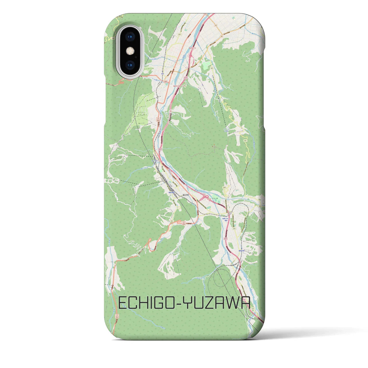 【越後湯沢(新潟県)】地図柄iPhoneケース(バックカバータイプ)