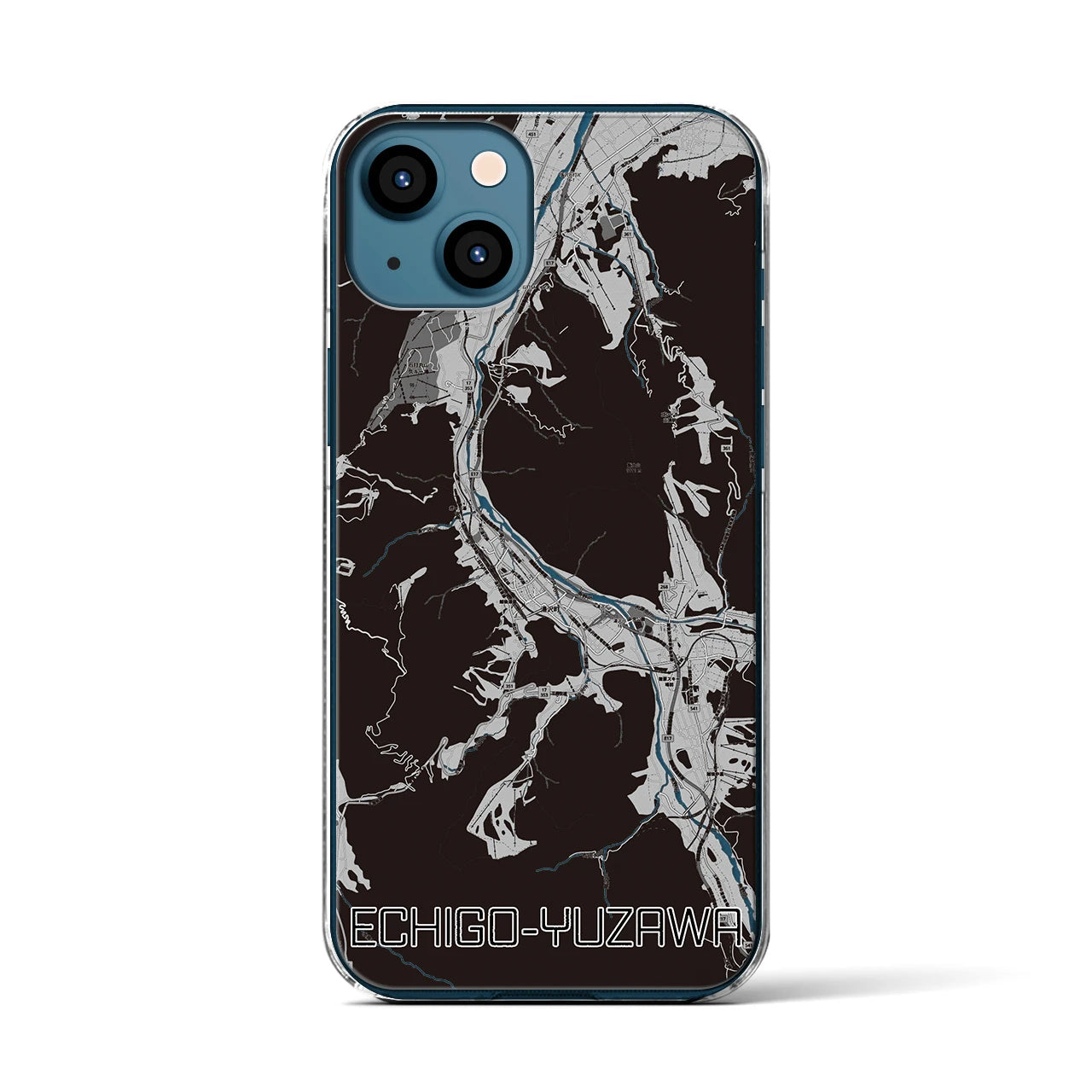 【越後湯沢(新潟県)】地図柄iPhoneケース(クリアタイプ)