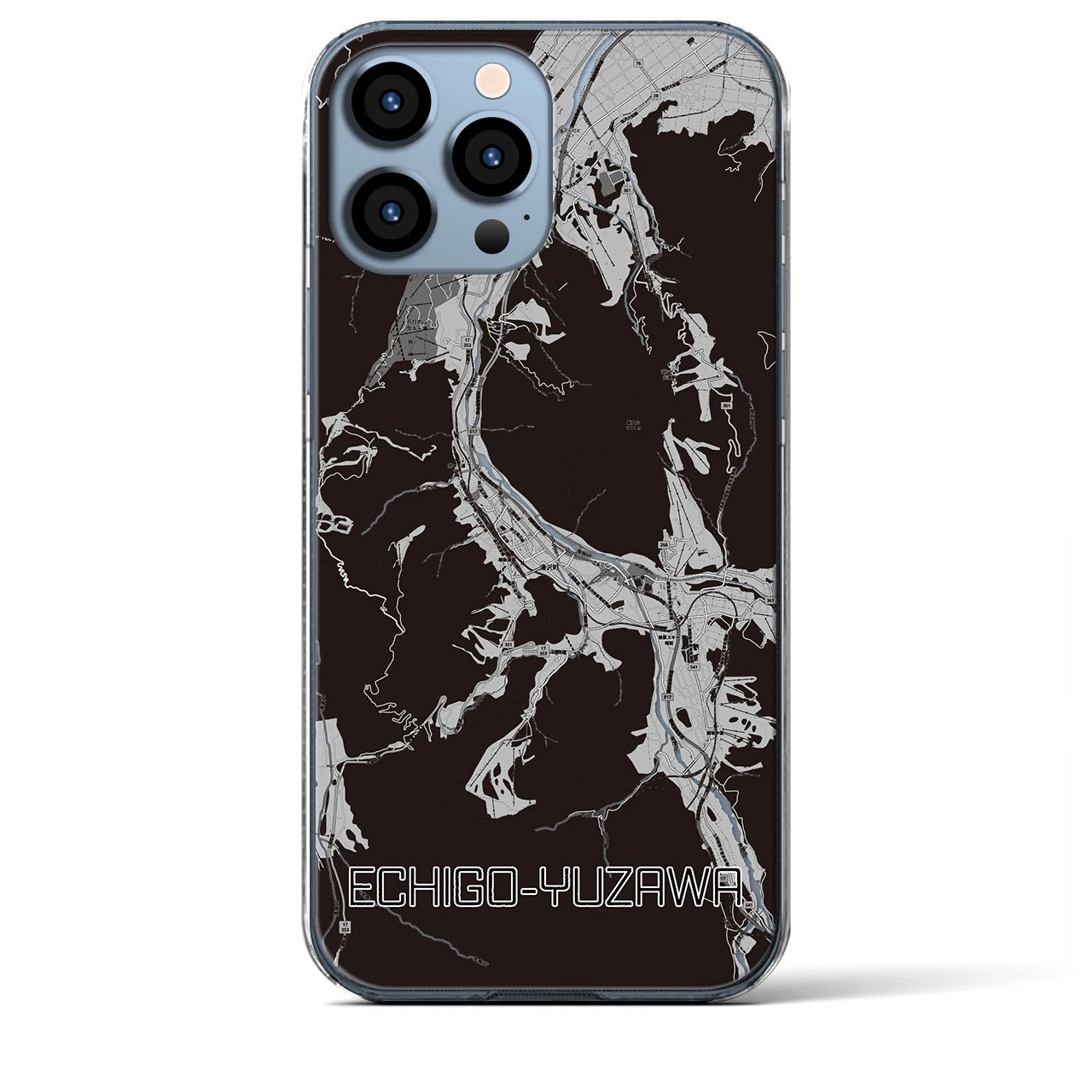 【越後湯沢(新潟県)】地図柄iPhoneケース(クリアタイプ)