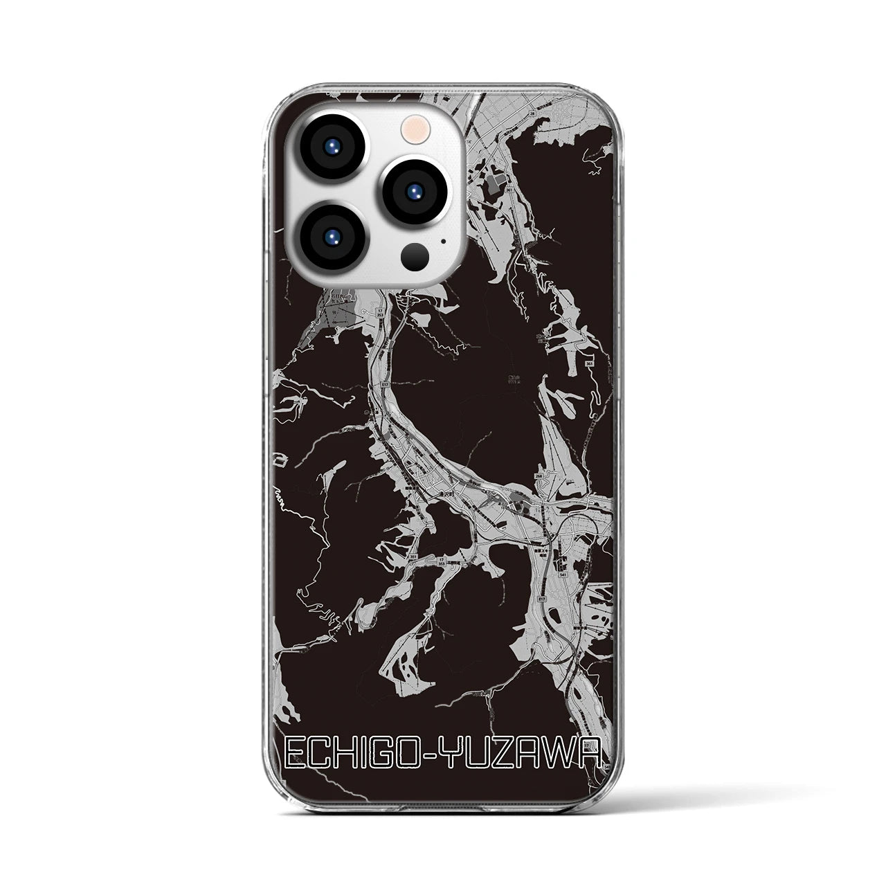 【越後湯沢(新潟県)】地図柄iPhoneケース(クリアタイプ)