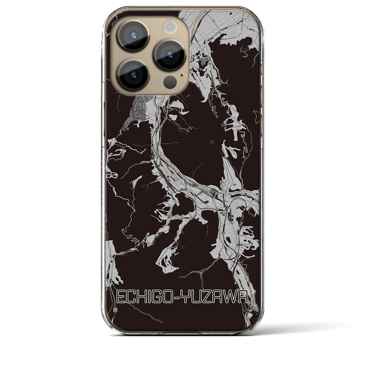 【越後湯沢(新潟県)】地図柄iPhoneケース(クリアタイプ)