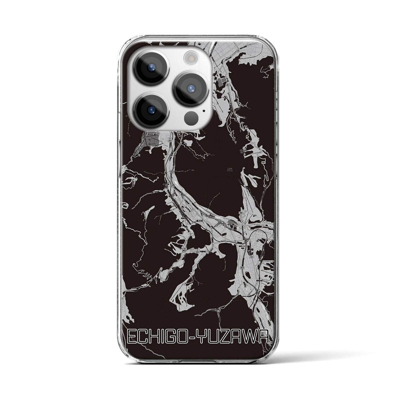 【越後湯沢(新潟県)】地図柄iPhoneケース(クリアタイプ)
