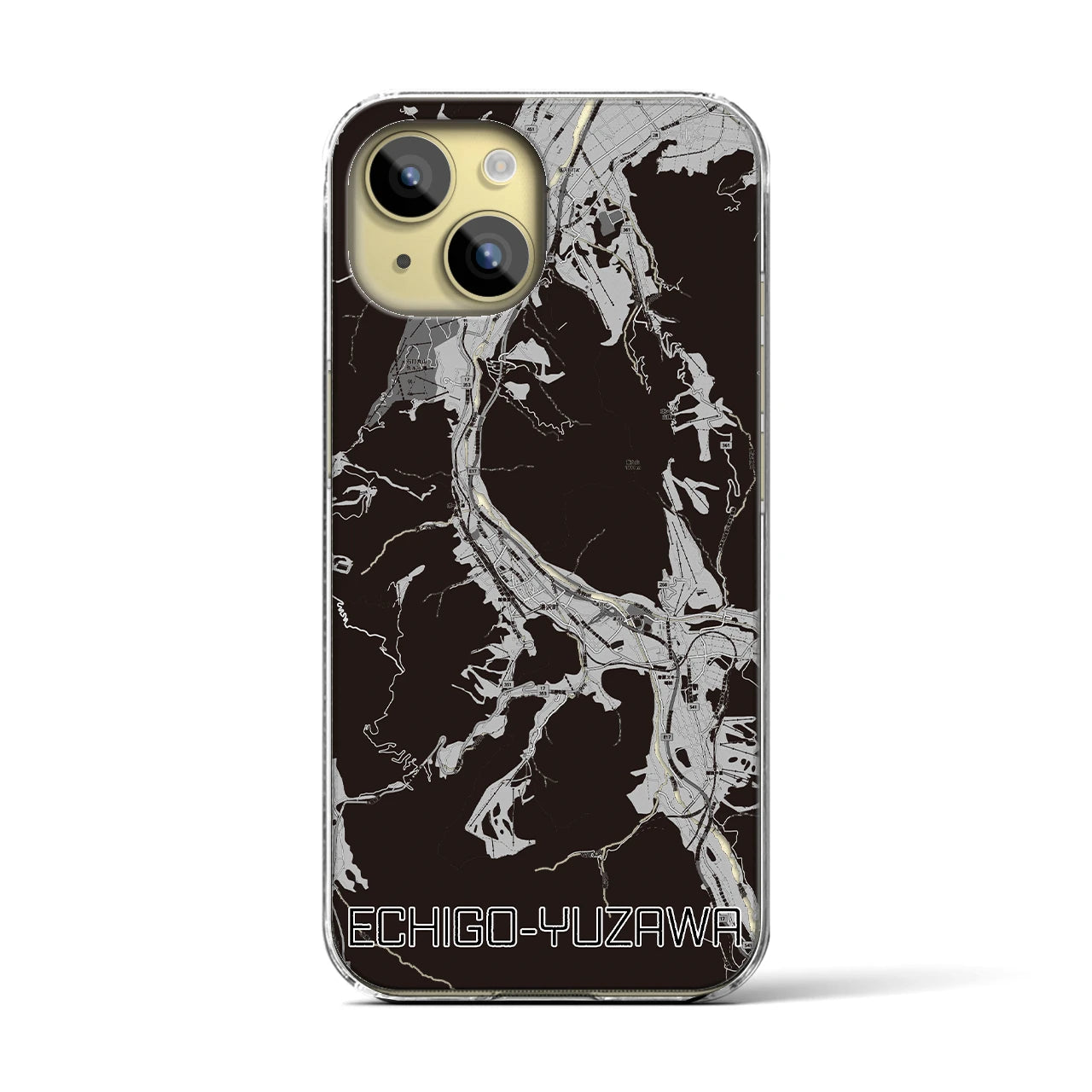 【越後湯沢(新潟県)】地図柄iPhoneケース(クリアタイプ)