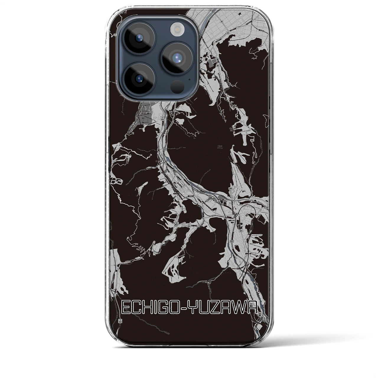 【越後湯沢(新潟県)】地図柄iPhoneケース(クリアタイプ)