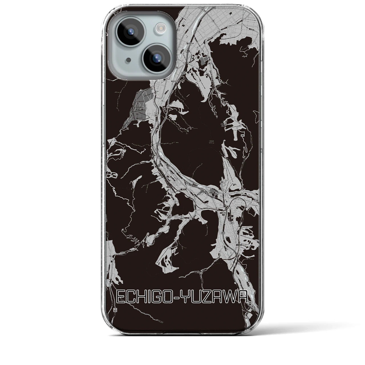 【越後湯沢(新潟県)】地図柄iPhoneケース(クリアタイプ)