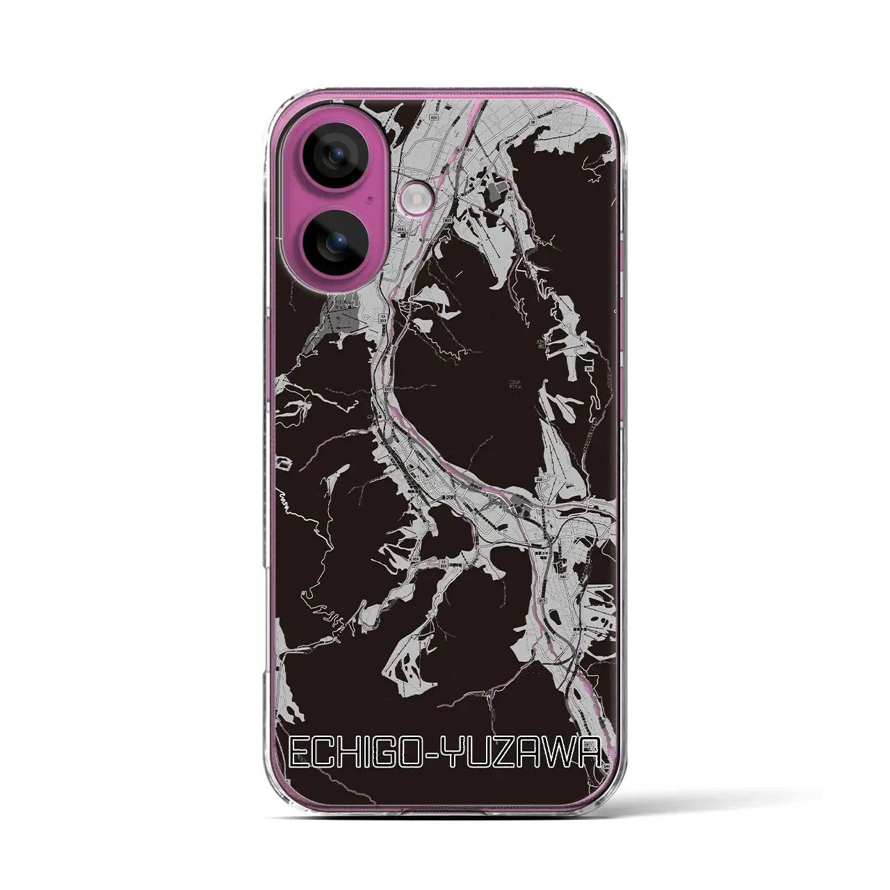 【越後湯沢(新潟県)】地図柄iPhoneケース(クリアタイプ)