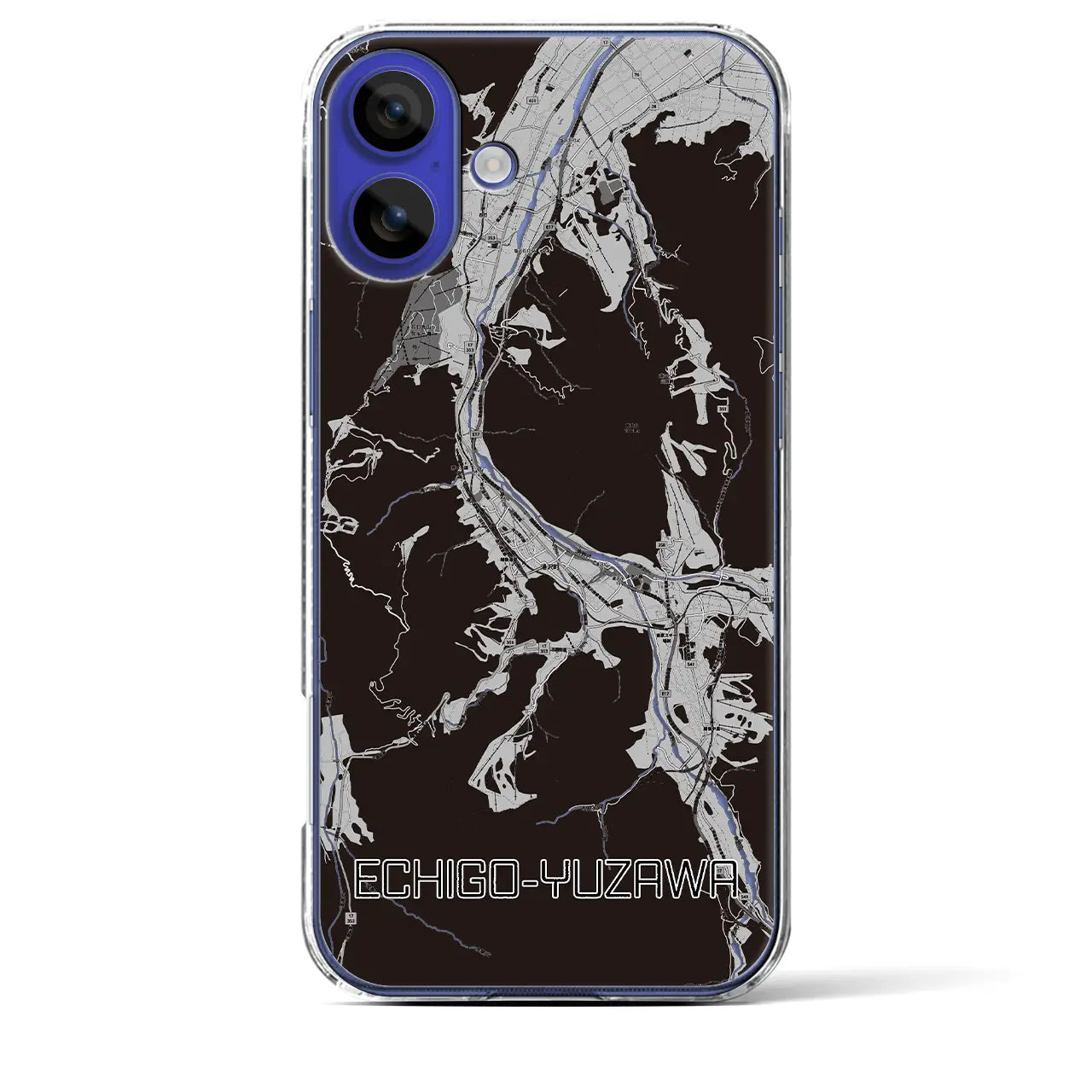 【越後湯沢(新潟県)】地図柄iPhoneケース(クリアタイプ)