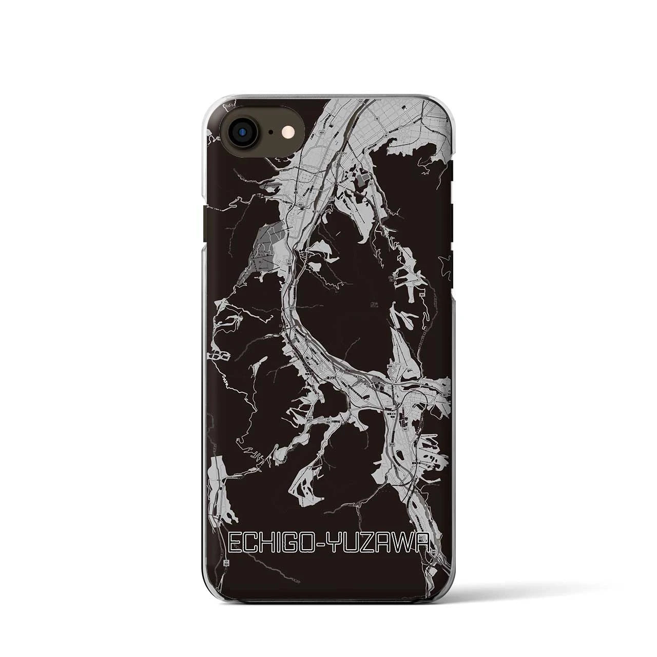 【越後湯沢(新潟県)】地図柄iPhoneケース(クリアタイプ)