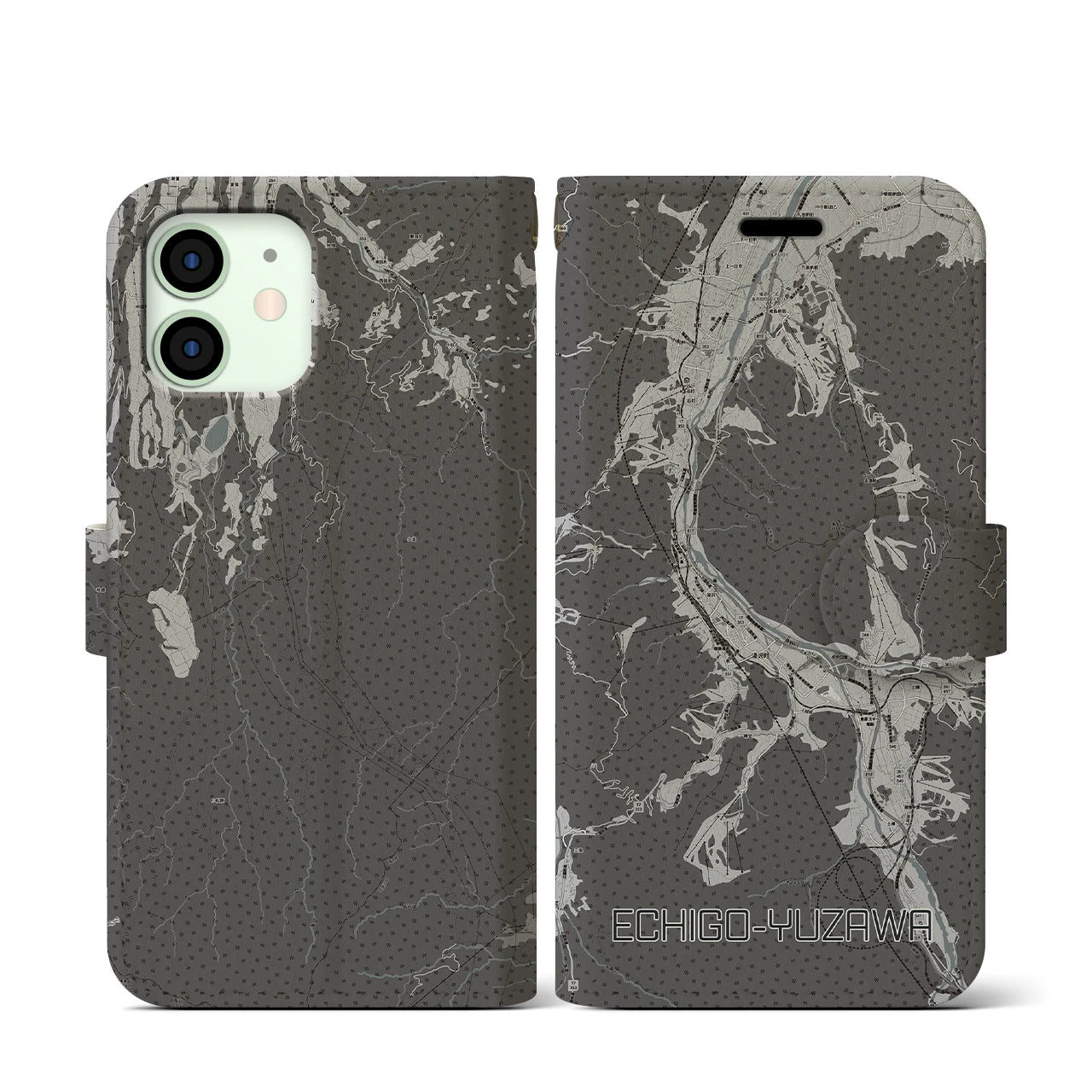 【越後湯沢(新潟県)】地図柄iPhoneケース(手帳タイプ)