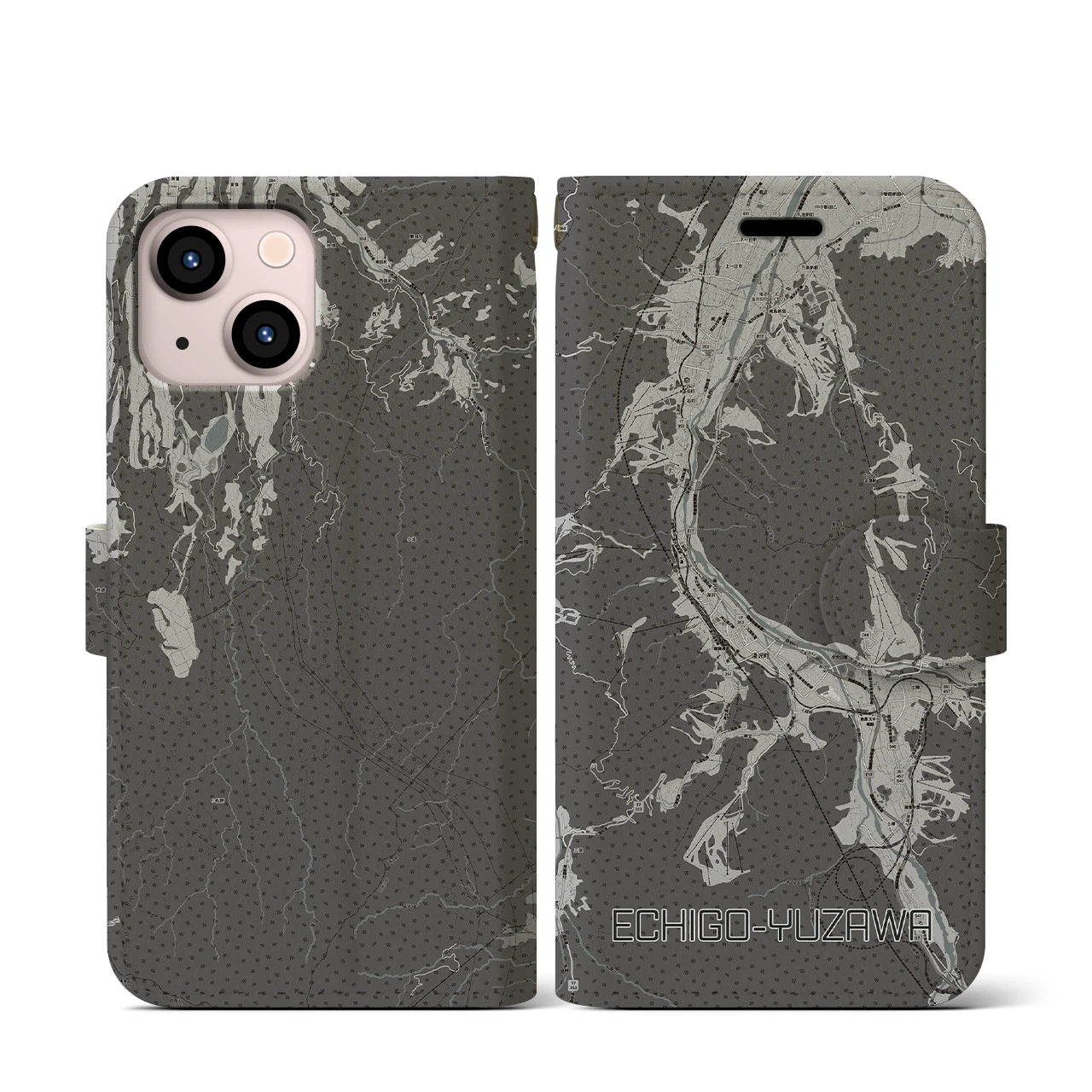 【越後湯沢(新潟県)】地図柄iPhoneケース(手帳タイプ)