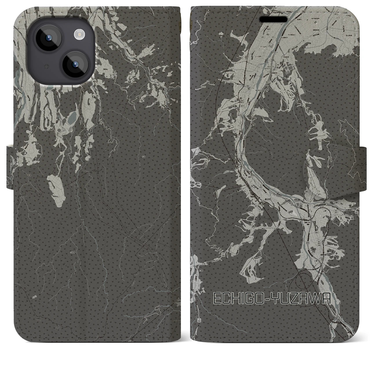 【越後湯沢(新潟県)】地図柄iPhoneケース(手帳タイプ)