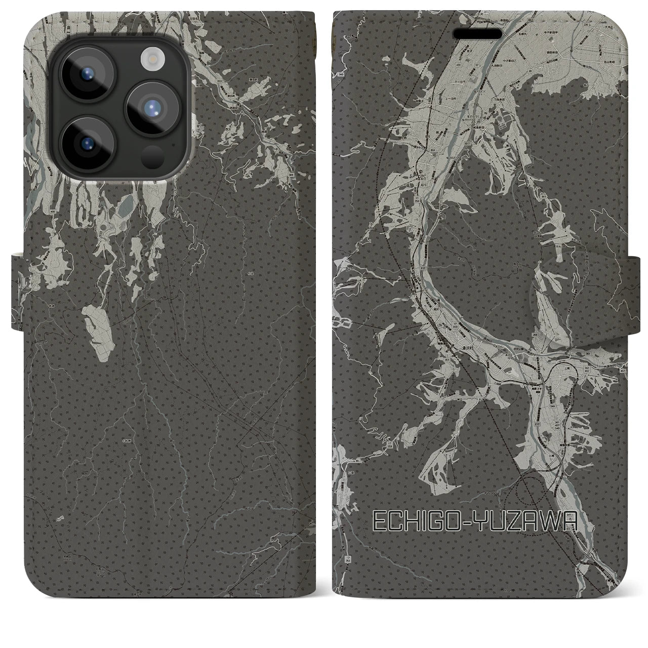 【越後湯沢(新潟県)】地図柄iPhoneケース(手帳タイプ)