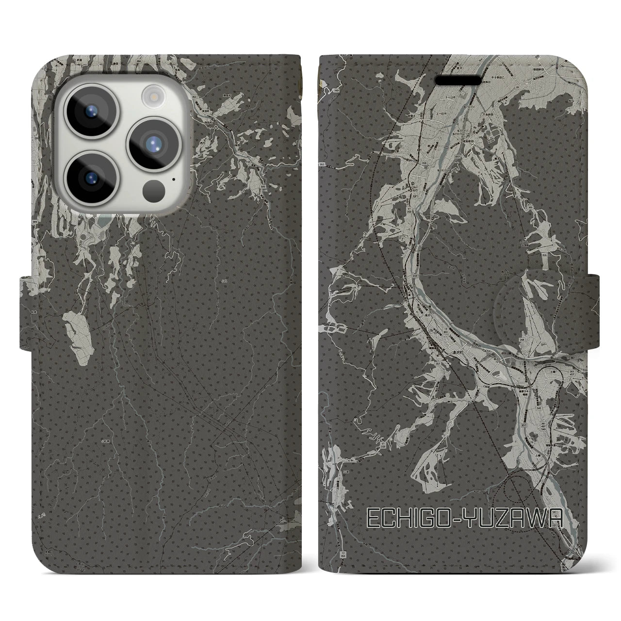 【越後湯沢(新潟県)】地図柄iPhoneケース(手帳タイプ)