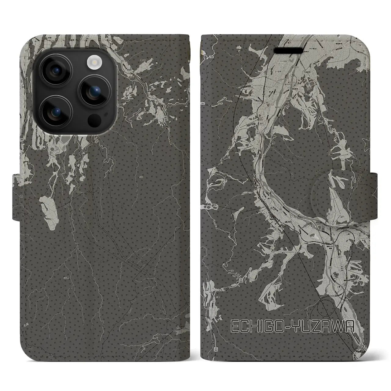 【越後湯沢(新潟県)】地図柄iPhoneケース(手帳タイプ)