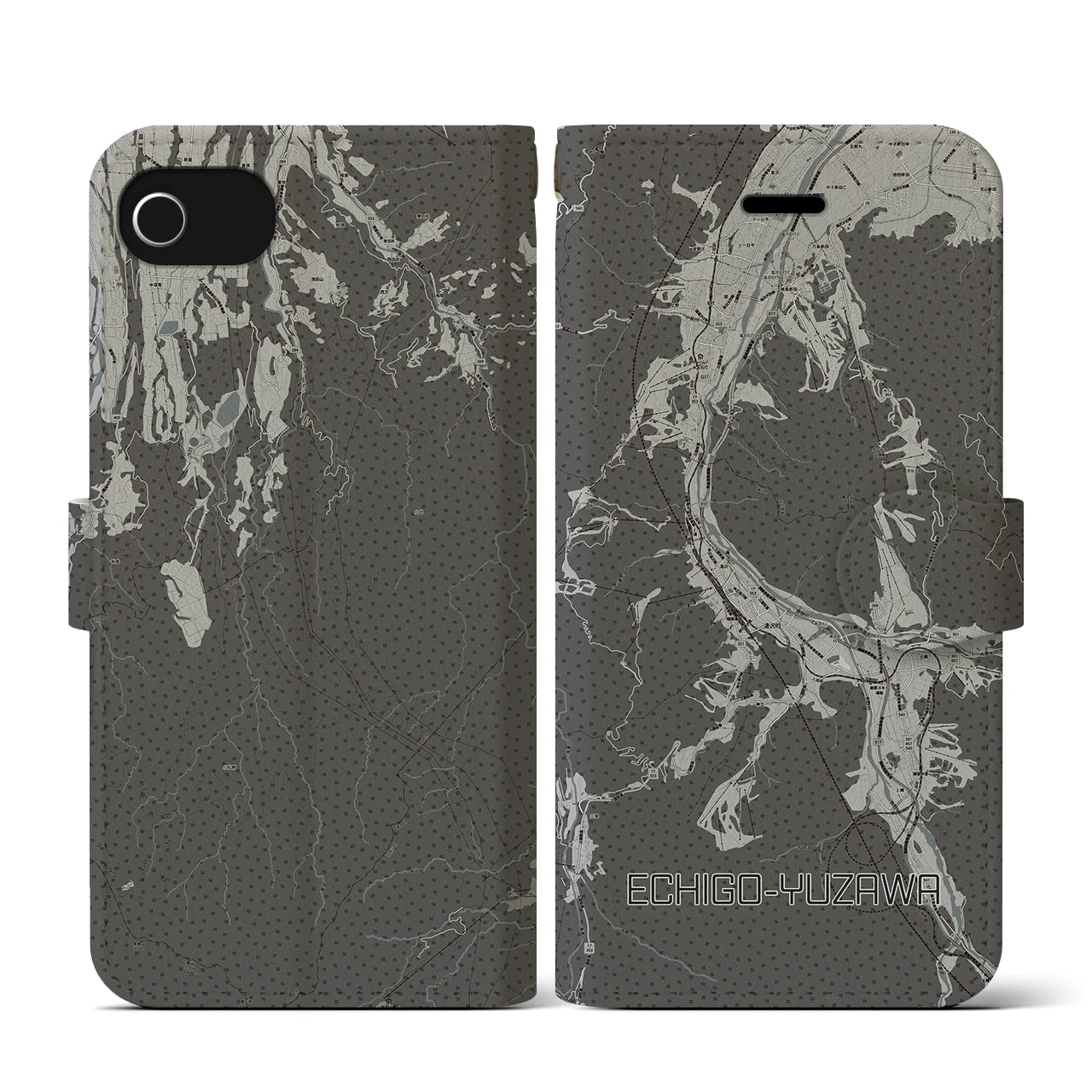 【越後湯沢(新潟県)】地図柄iPhoneケース(手帳タイプ)