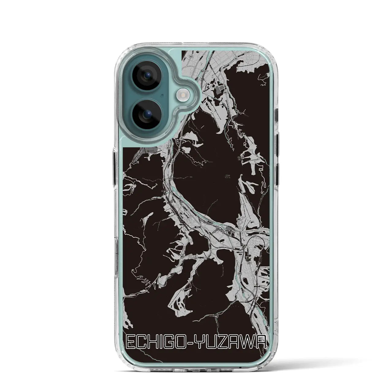 【越後湯沢(新潟県)】地図柄iPhoneケース(MagSafeタイプ)モノトーン・iPhone 16 Pro 用