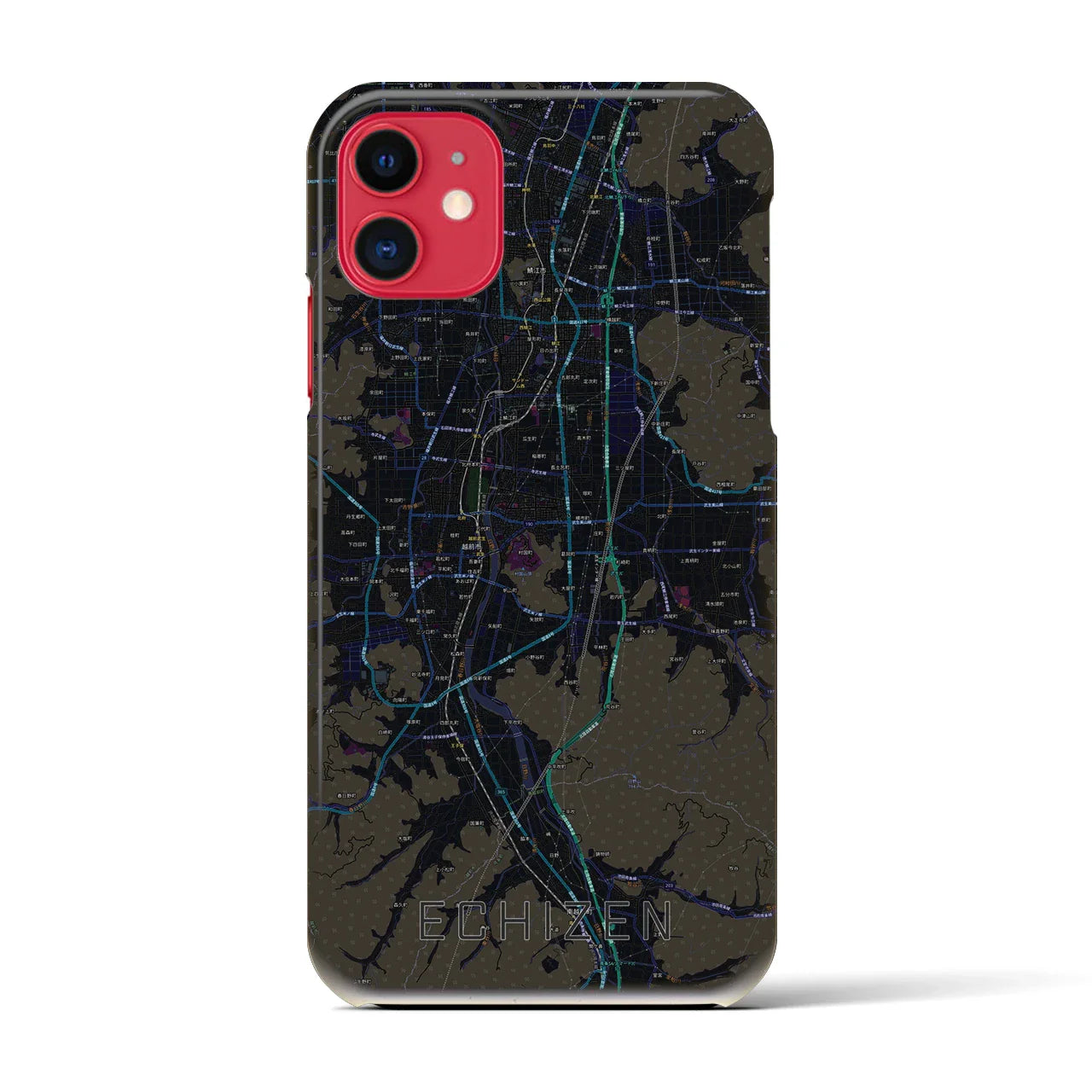 【越前(福井県)】地図柄iPhoneケース(バックカバータイプ)