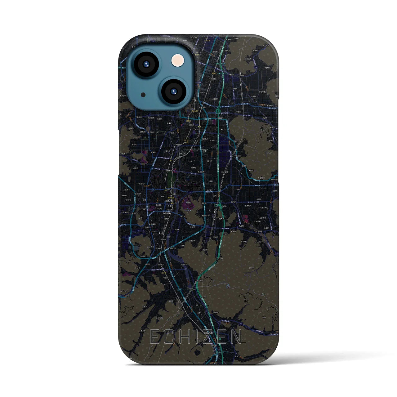 【越前(福井県)】地図柄iPhoneケース(バックカバータイプ)