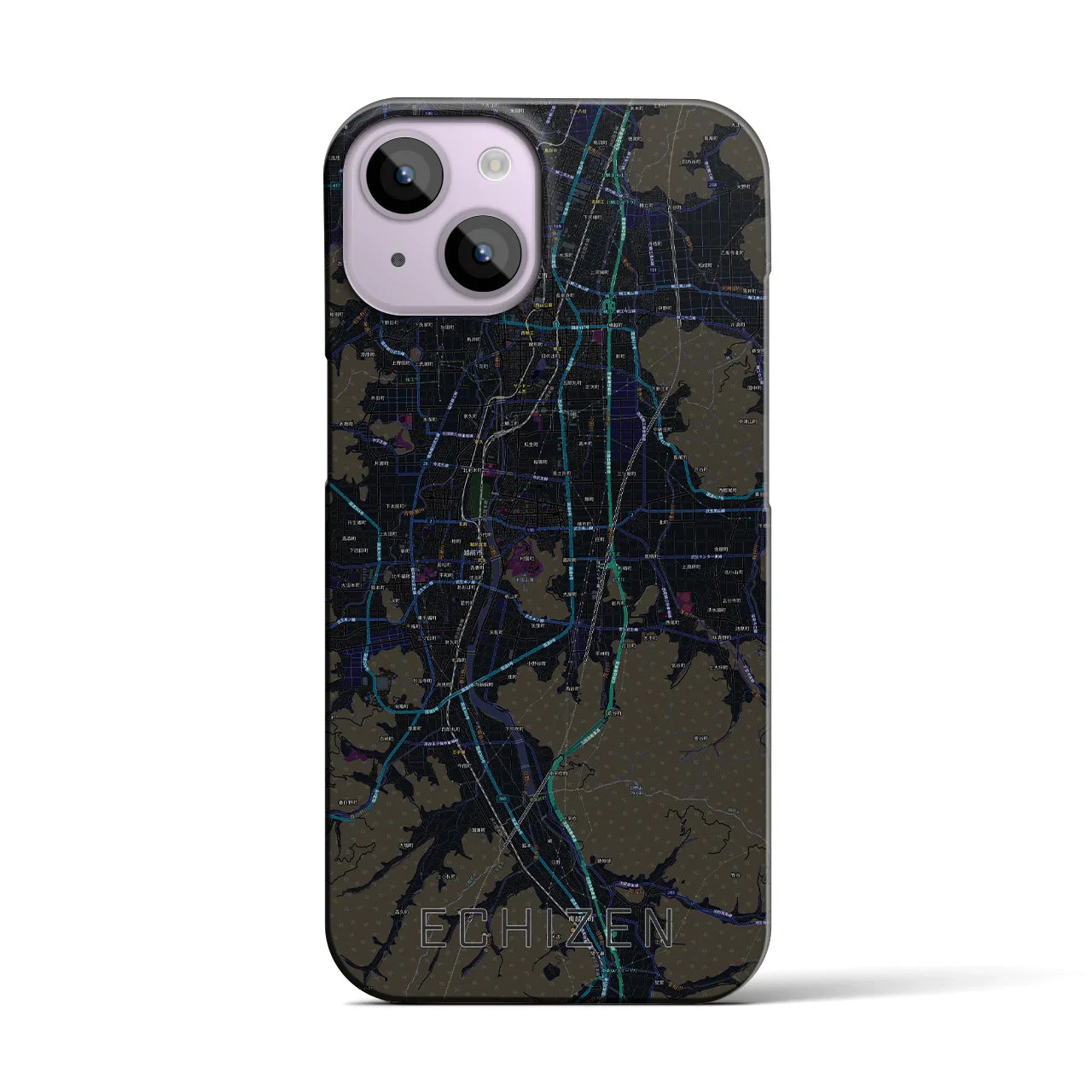 【越前(福井県)】地図柄iPhoneケース(バックカバータイプ)