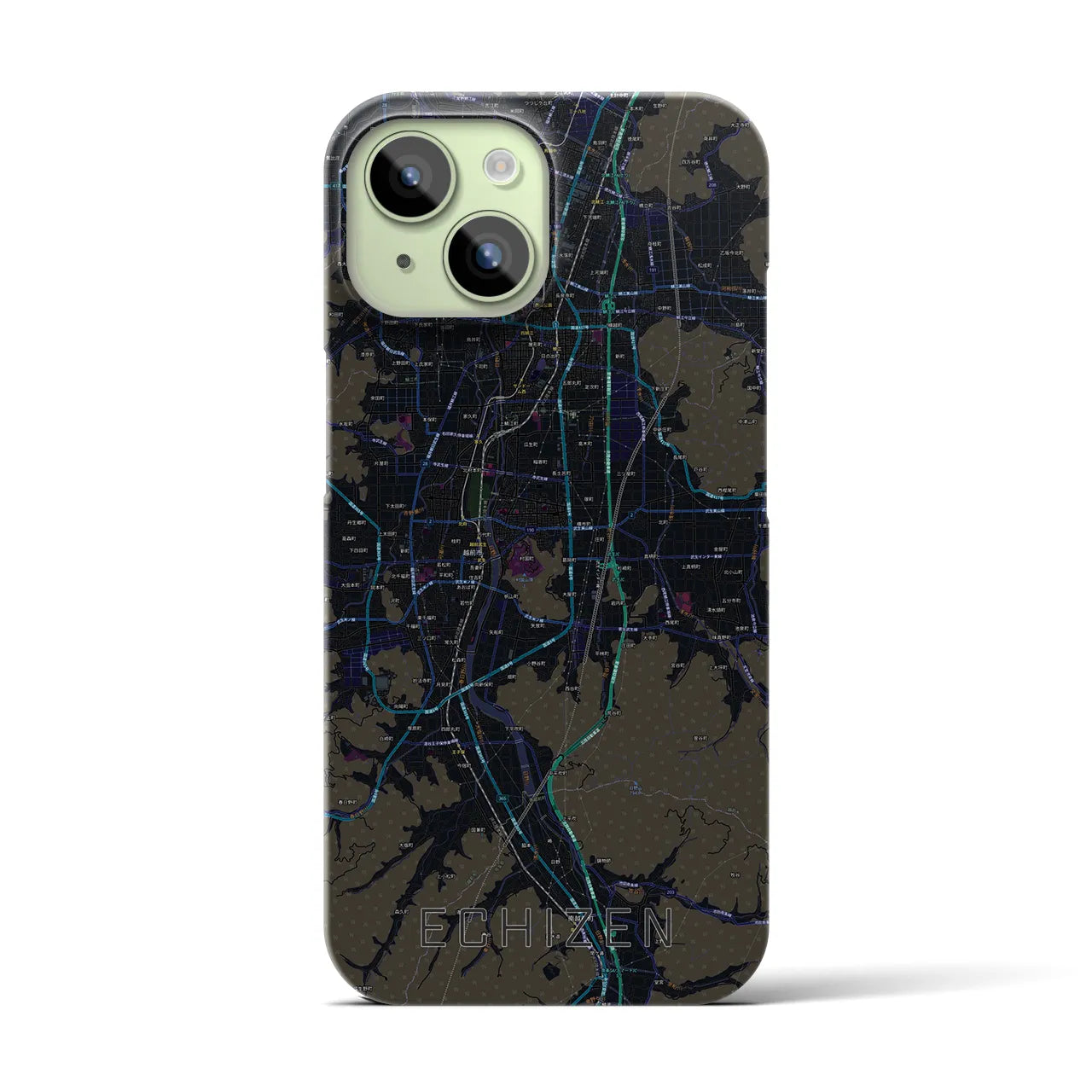 【越前(福井県)】地図柄iPhoneケース(バックカバータイプ)