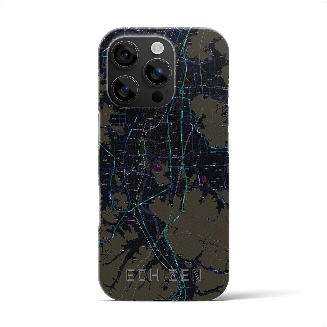 【越前(福井県)】地図柄iPhoneケース(バックカバータイプ)