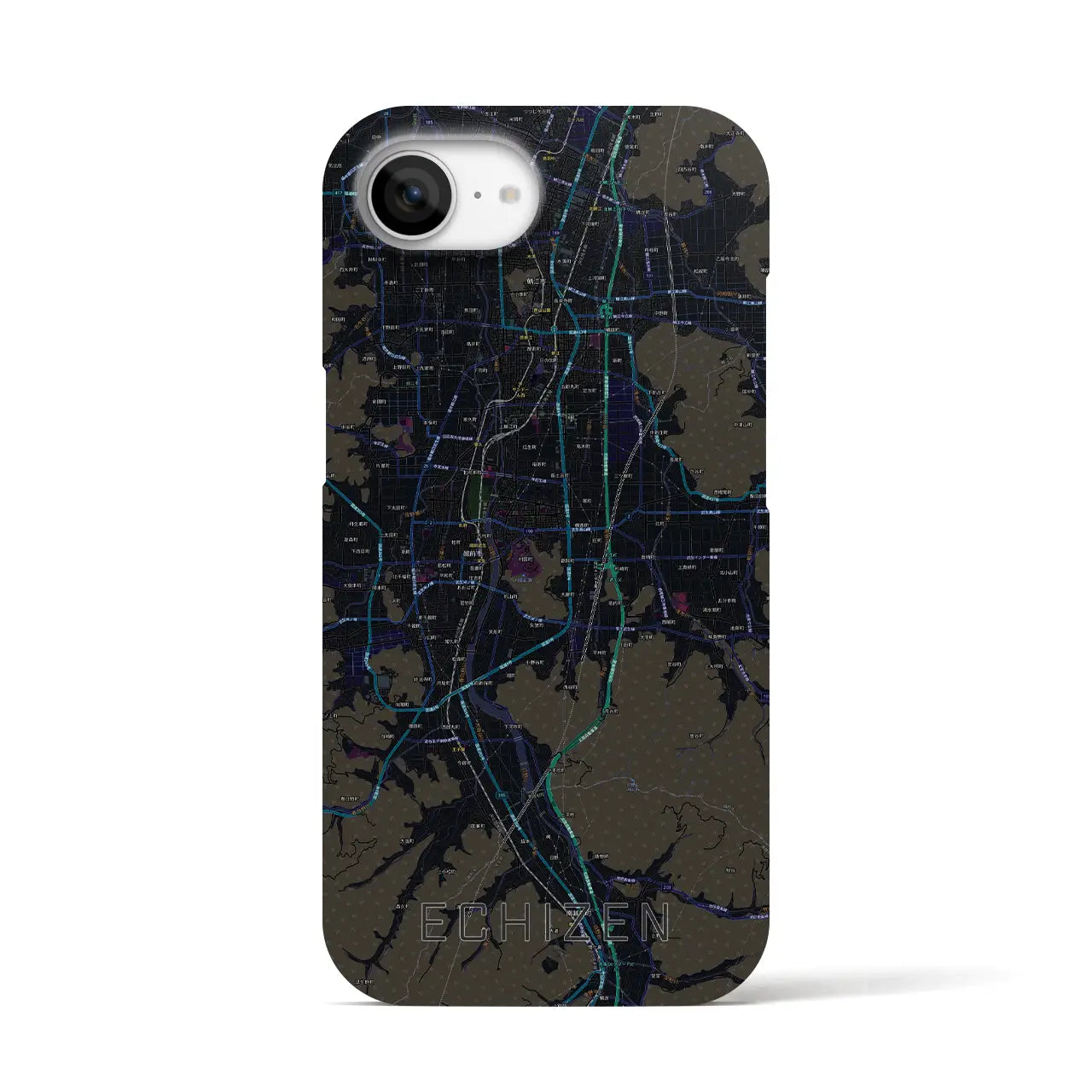 【越前(福井県)】地図柄iPhoneケース(バックカバータイプ)