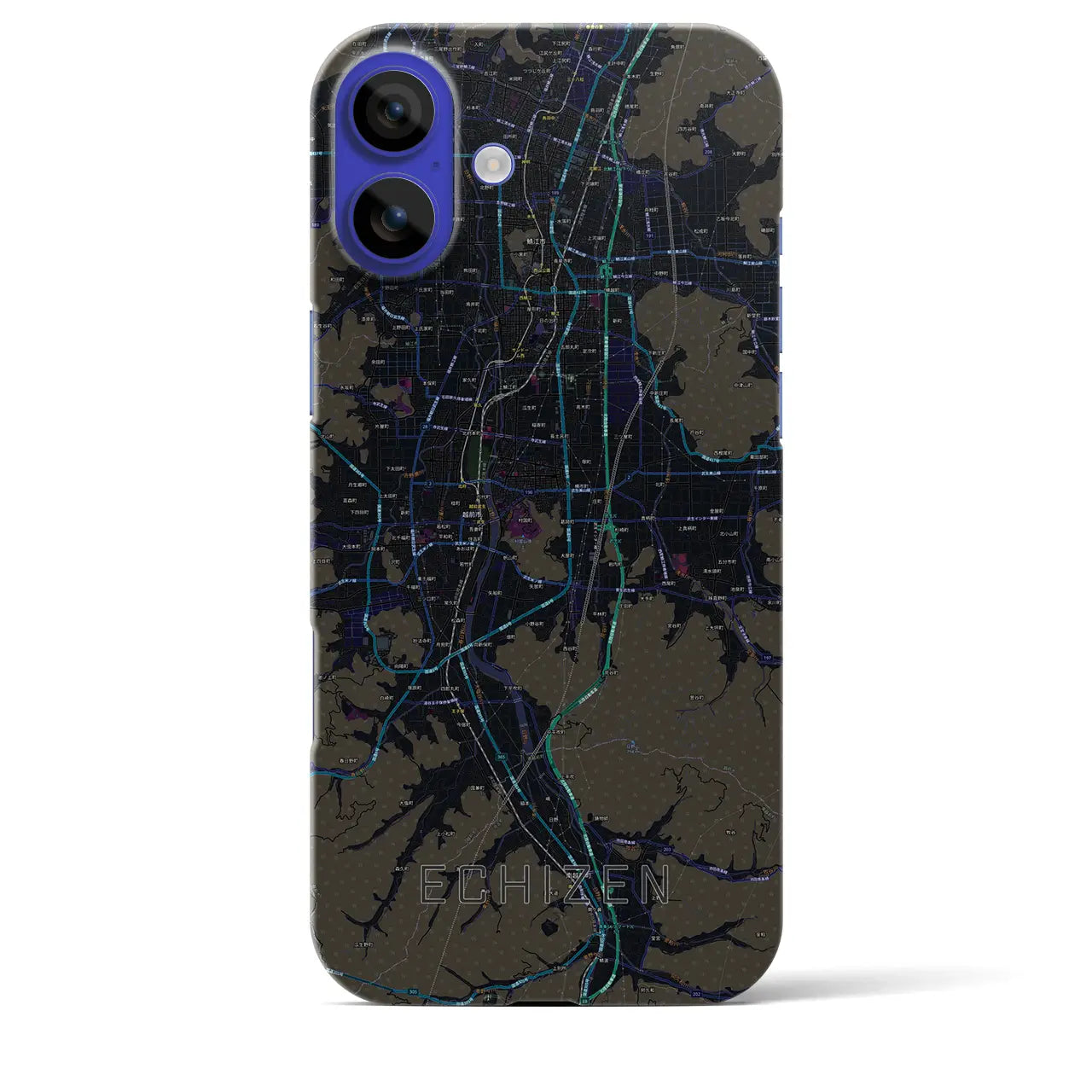 【越前(福井県)】地図柄iPhoneケース(バックカバータイプ)