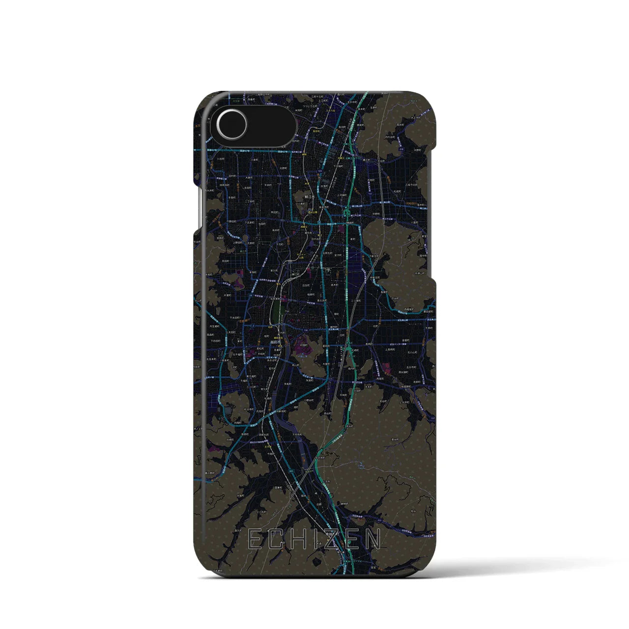 【越前(福井県)】地図柄iPhoneケース(バックカバータイプ)