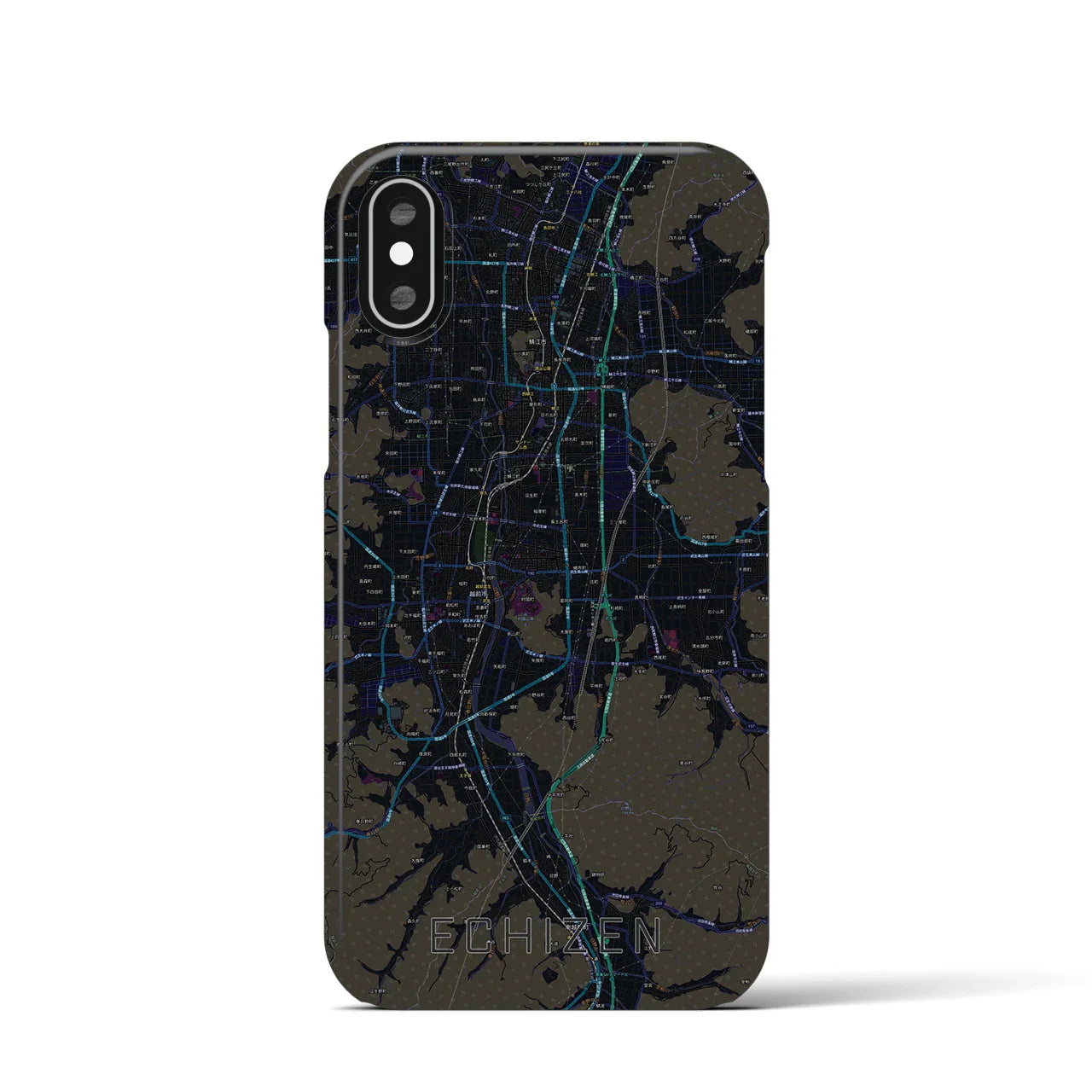 【越前(福井県)】地図柄iPhoneケース(バックカバータイプ)