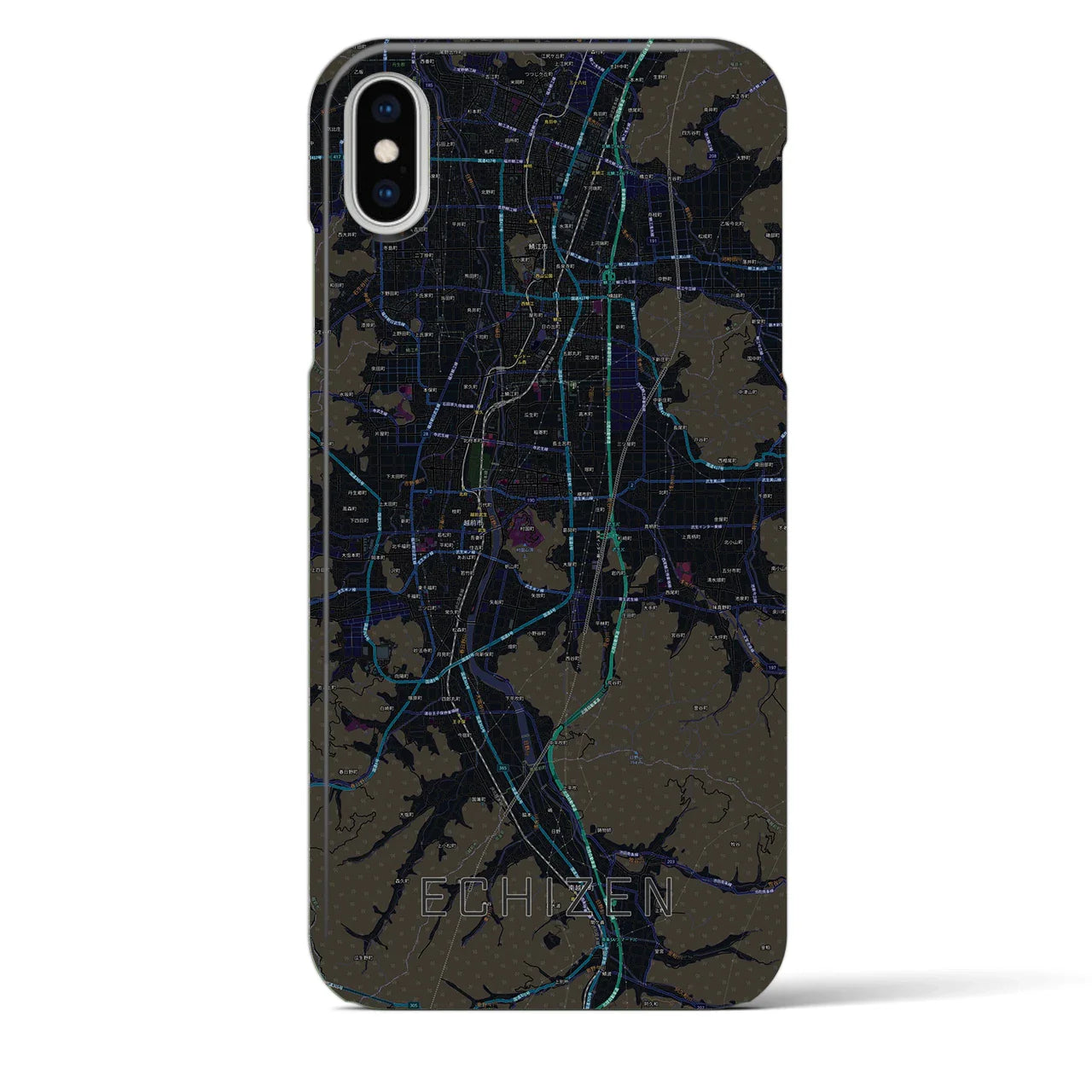 【越前(福井県)】地図柄iPhoneケース(バックカバータイプ)
