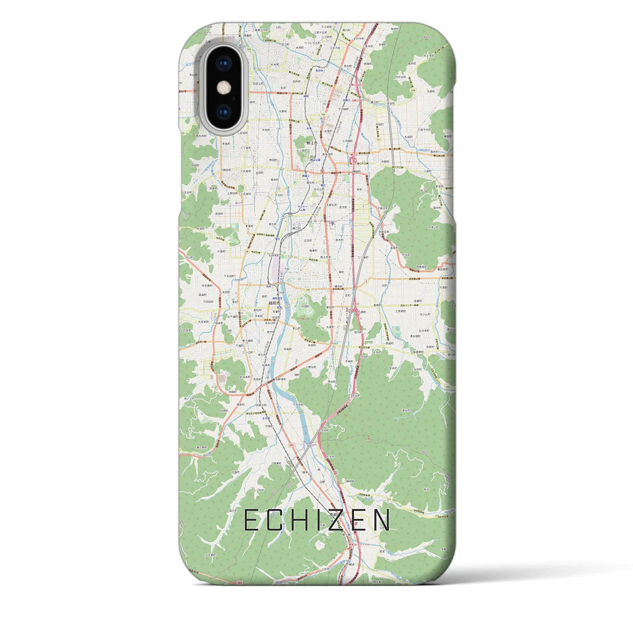 【越前(福井県)】地図柄iPhoneケース(バックカバータイプ)