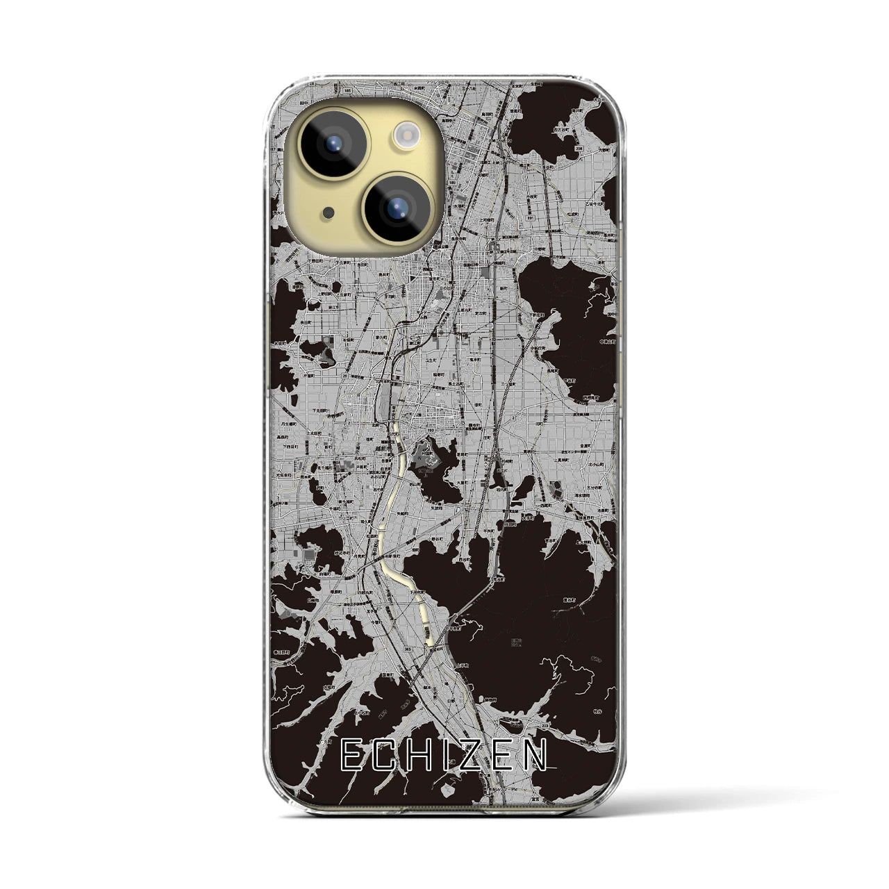 【越前(福井県)】地図柄iPhoneケース(クリアタイプ)