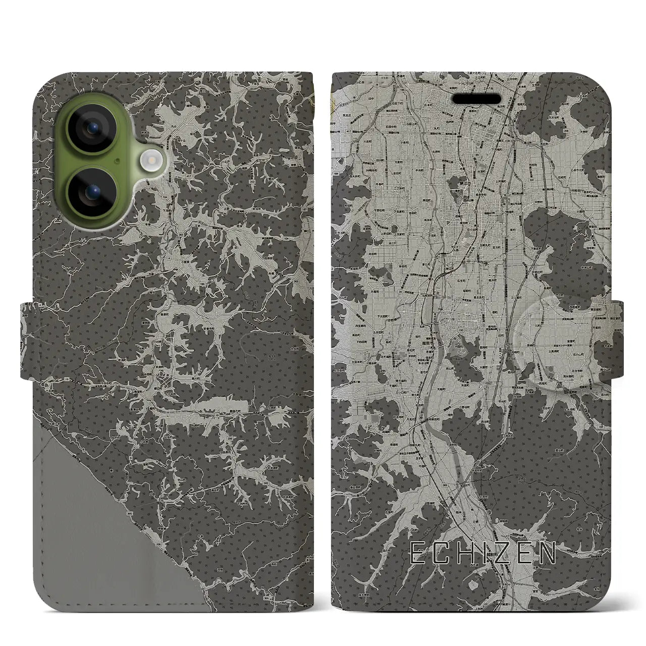 【越前(福井県)】地図柄iPhoneケース(手帳タイプ)