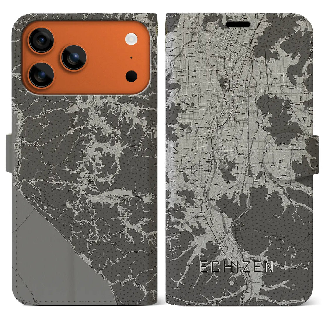 【越前(福井県)】地図柄iPhoneケース(手帳タイプ)