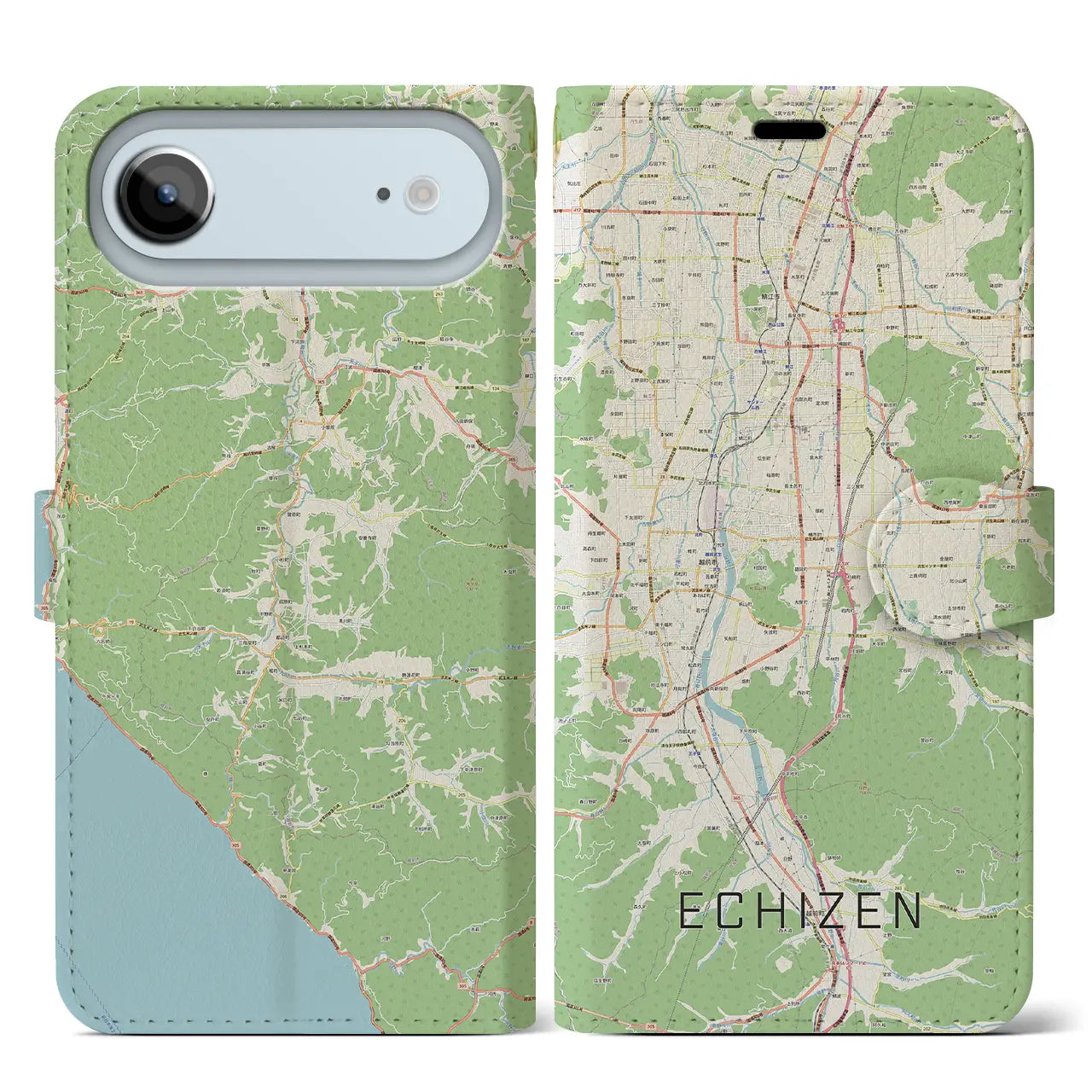 【越前(福井県)】地図柄iPhoneケース(手帳タイプ)