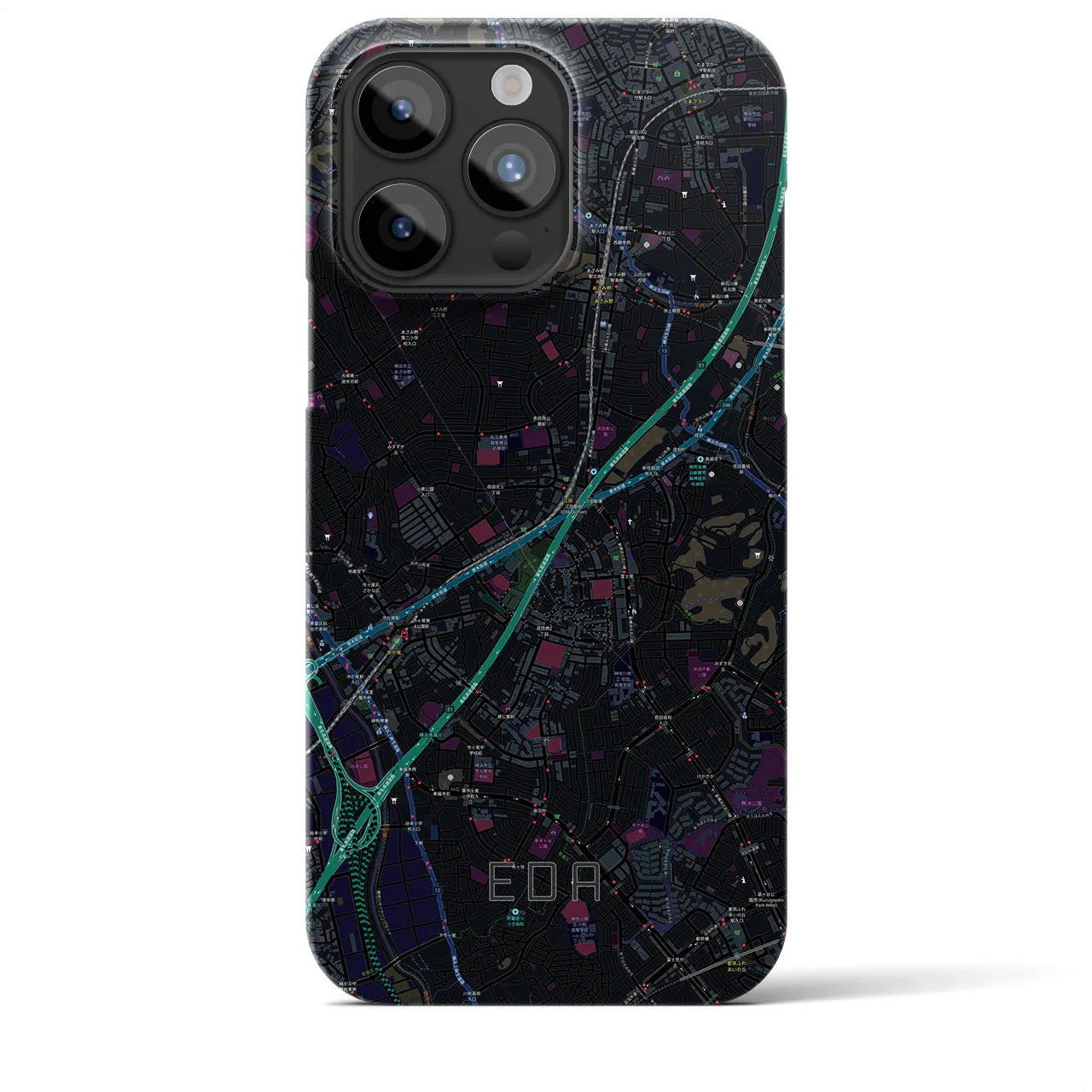 【江田(神奈川県)】地図柄iPhoneケース(バックカバータイプ)