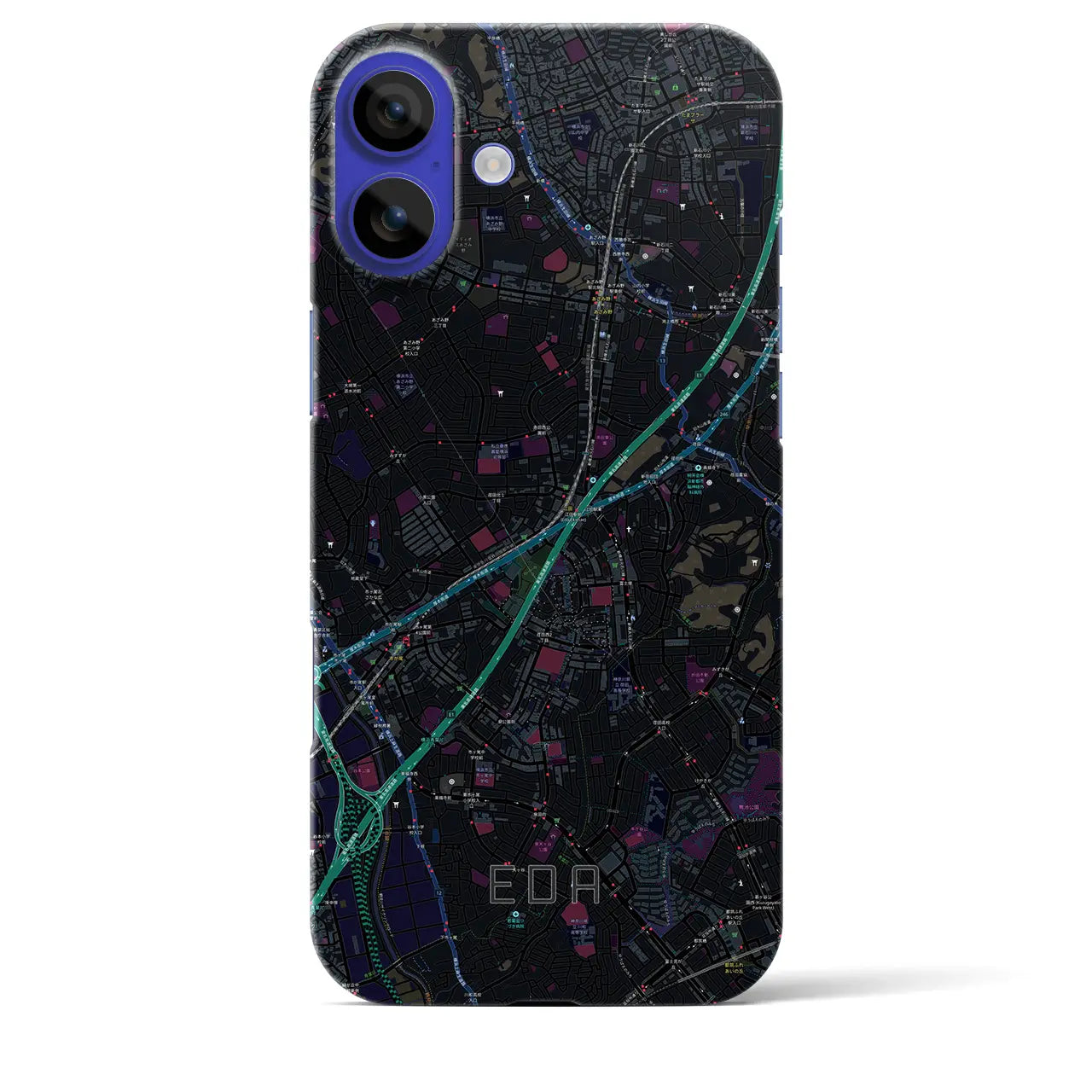 【江田(神奈川県)】地図柄iPhoneケース(バックカバータイプ)