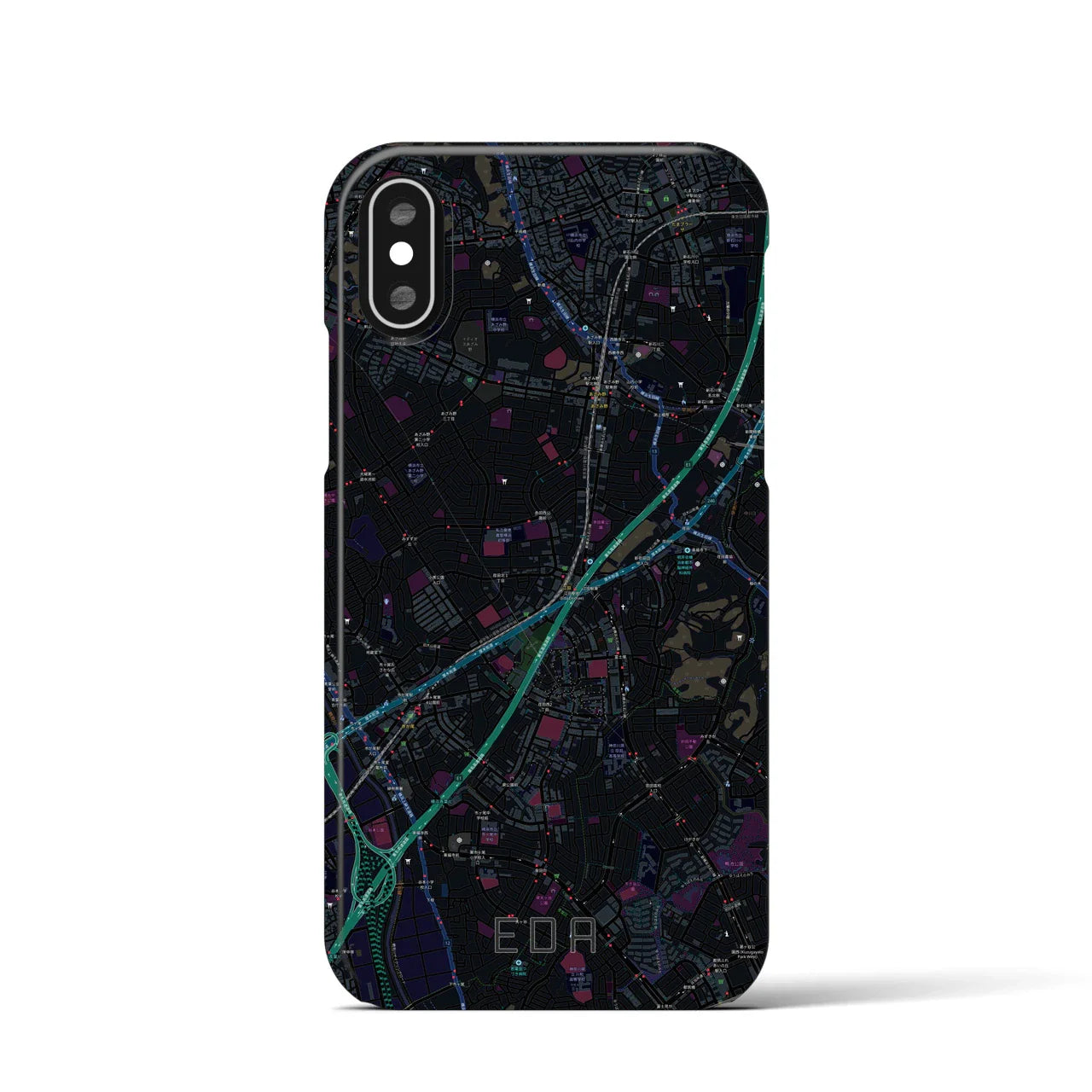 【江田(神奈川県)】地図柄iPhoneケース(バックカバータイプ)