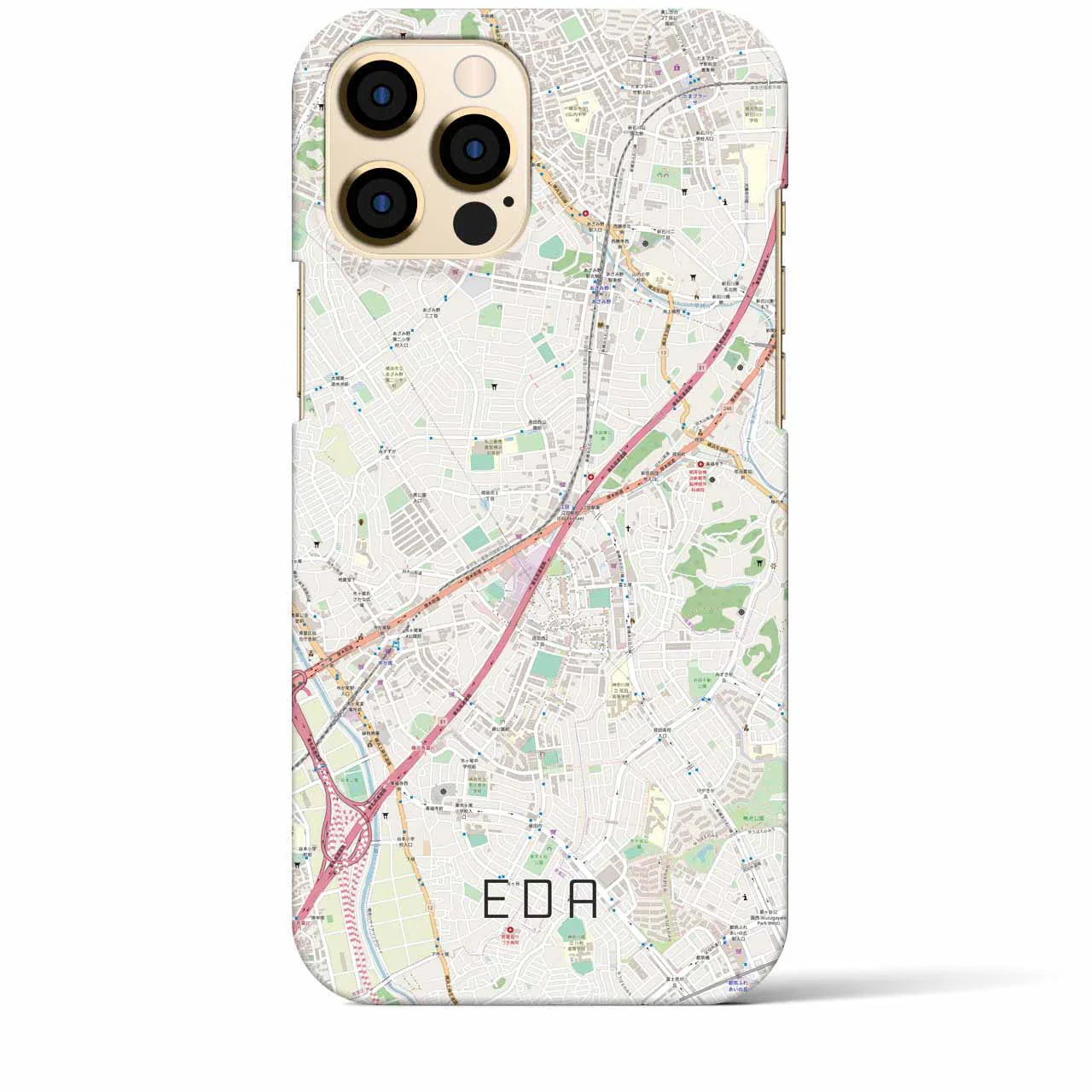【江田(神奈川県)】地図柄iPhoneケース(バックカバータイプ)