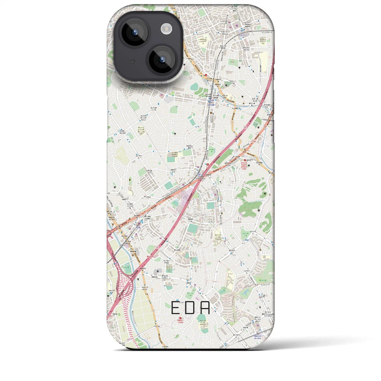 【江田(神奈川県)】地図柄iPhoneケース(バックカバータイプ)